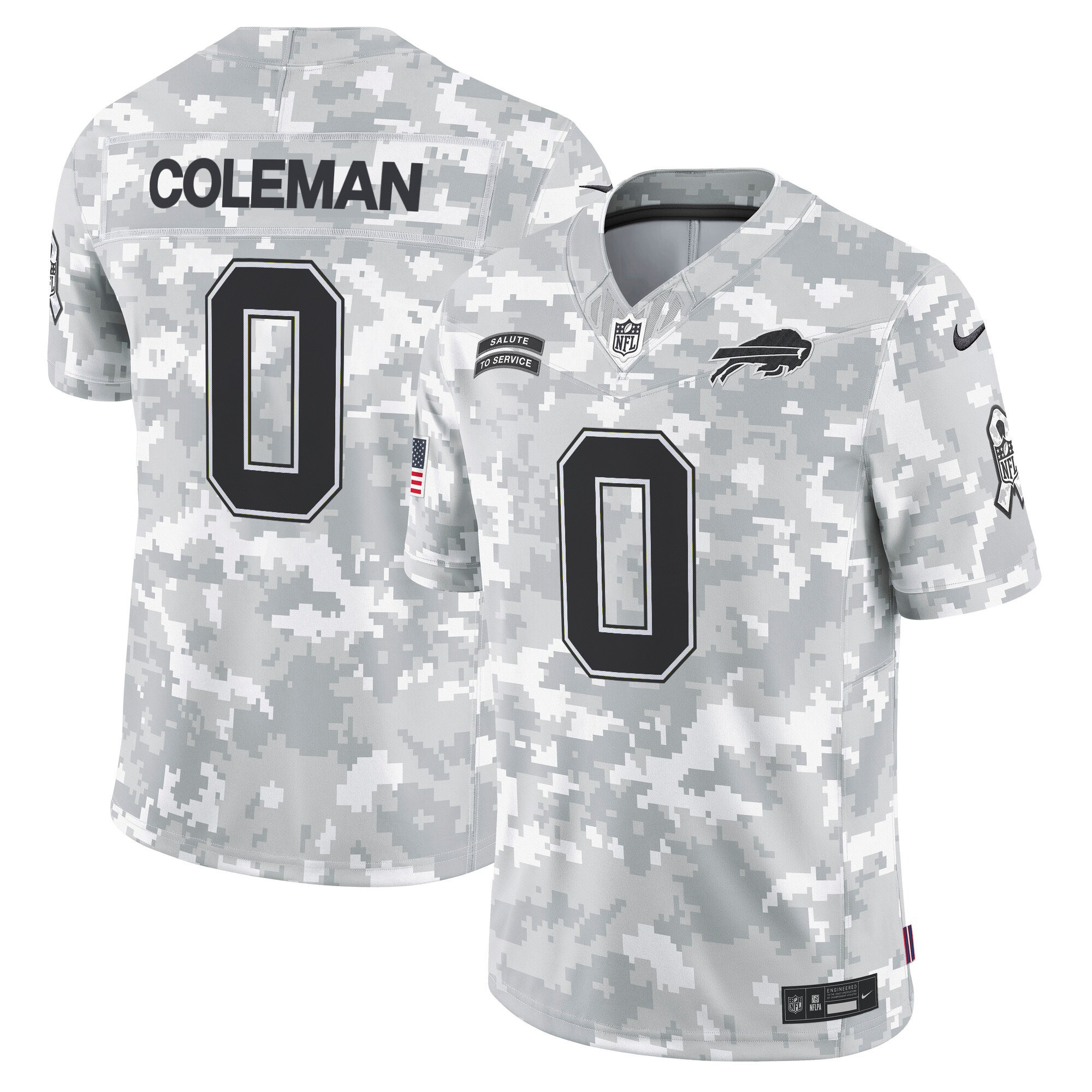 Men's Keon Coleman Buffalo Bills 2024 Salute to Service Vapor Limited Jersey - Arctic Camo - All Stitched