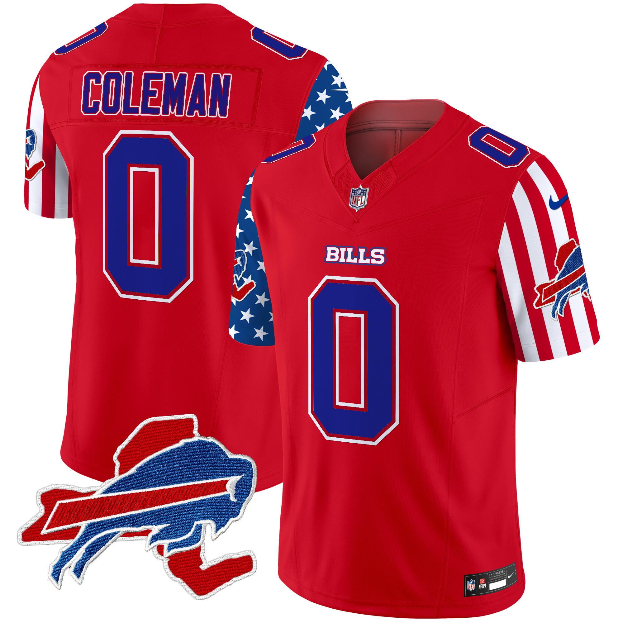 Men's Keon Coleman Buffalo Bills American Style Vapor Limited Red Jersey - All Stitched