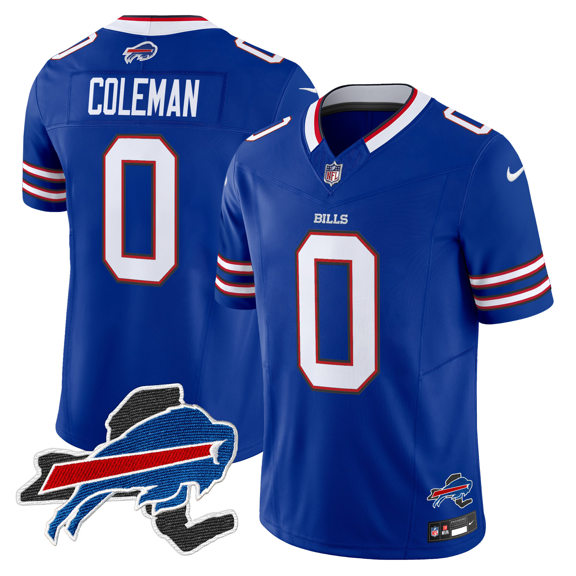 Men's Keon Coleman Buffalo Bills New York Patch Vapor Limited Royal Jersey V3 - All Stitched