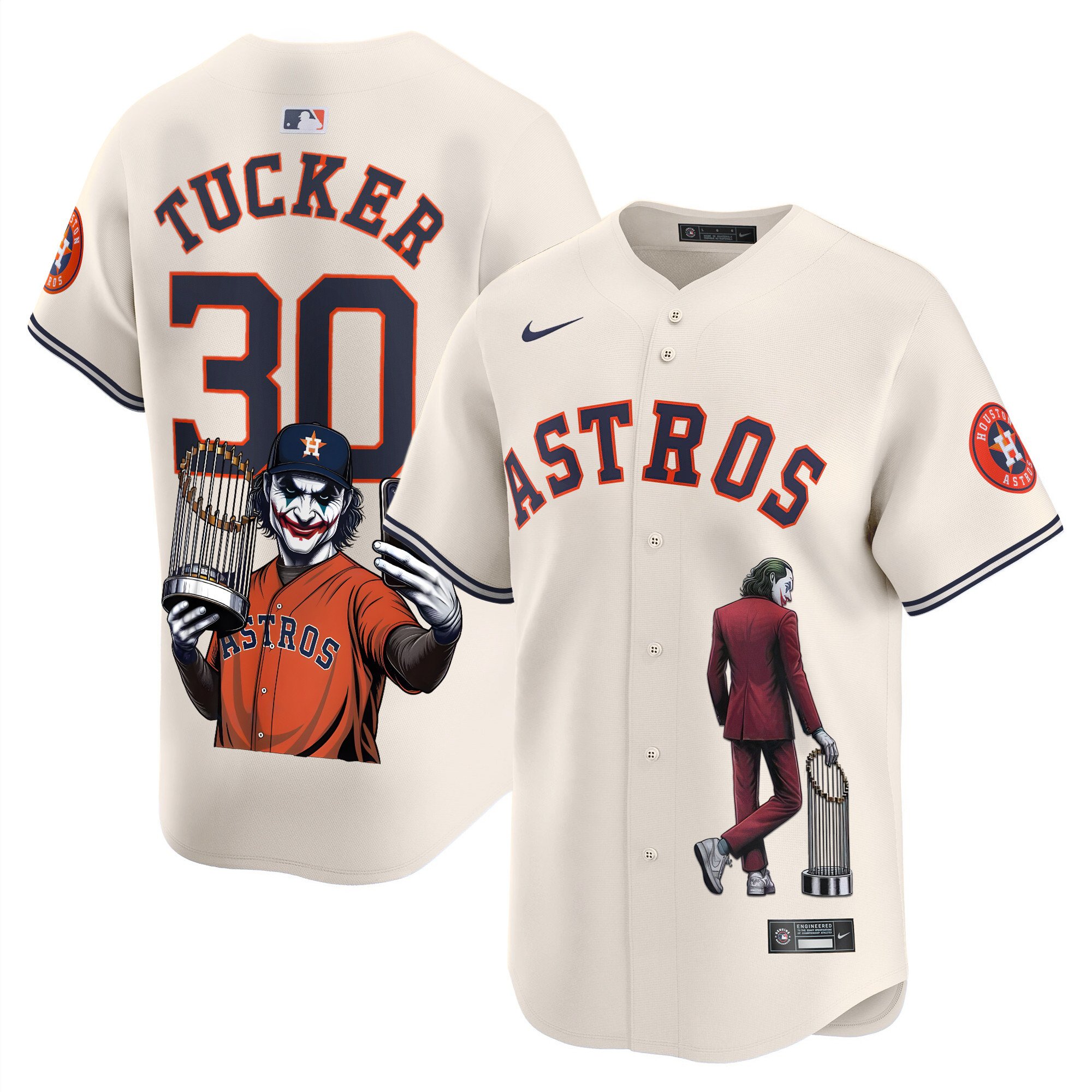 Men's Kyle Tucker Houston Astros Joker Vapor Premier Limited Cream Jersey - Printed
