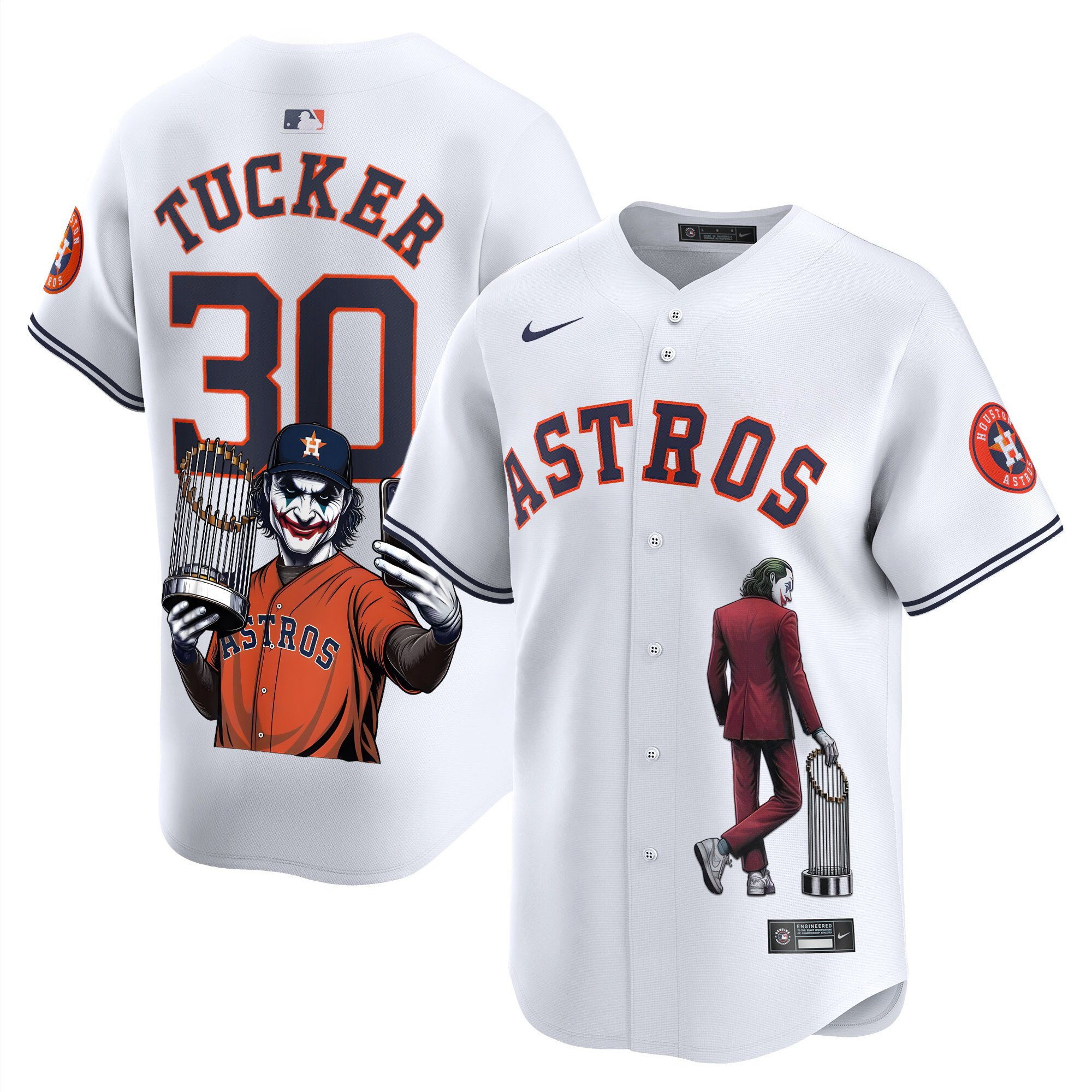 Men's Kyle Tucker Houston Astros Joker Vapor Premier Limited White Jersey - Printed