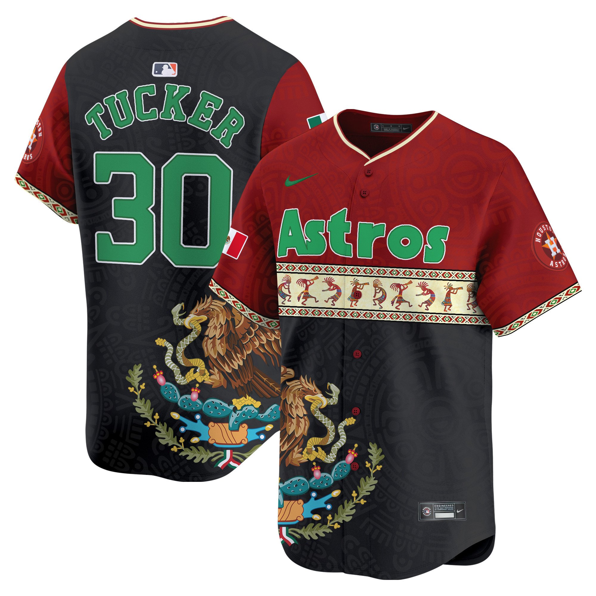 Men's Kyle Tucker Houston Astros Mexico Aztec Vapor Premier Limited Red Jersey - Printed
