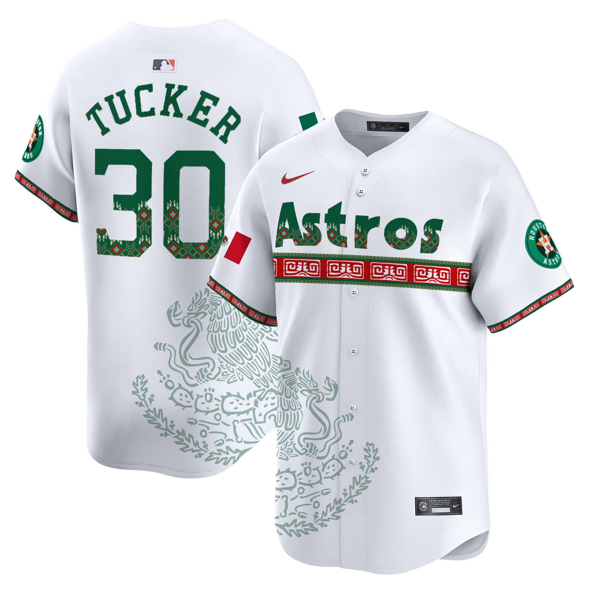 Men's Kyle Tucker Houston Astros Mexico Vapor Premier Limited White Jersey V5 - Printed