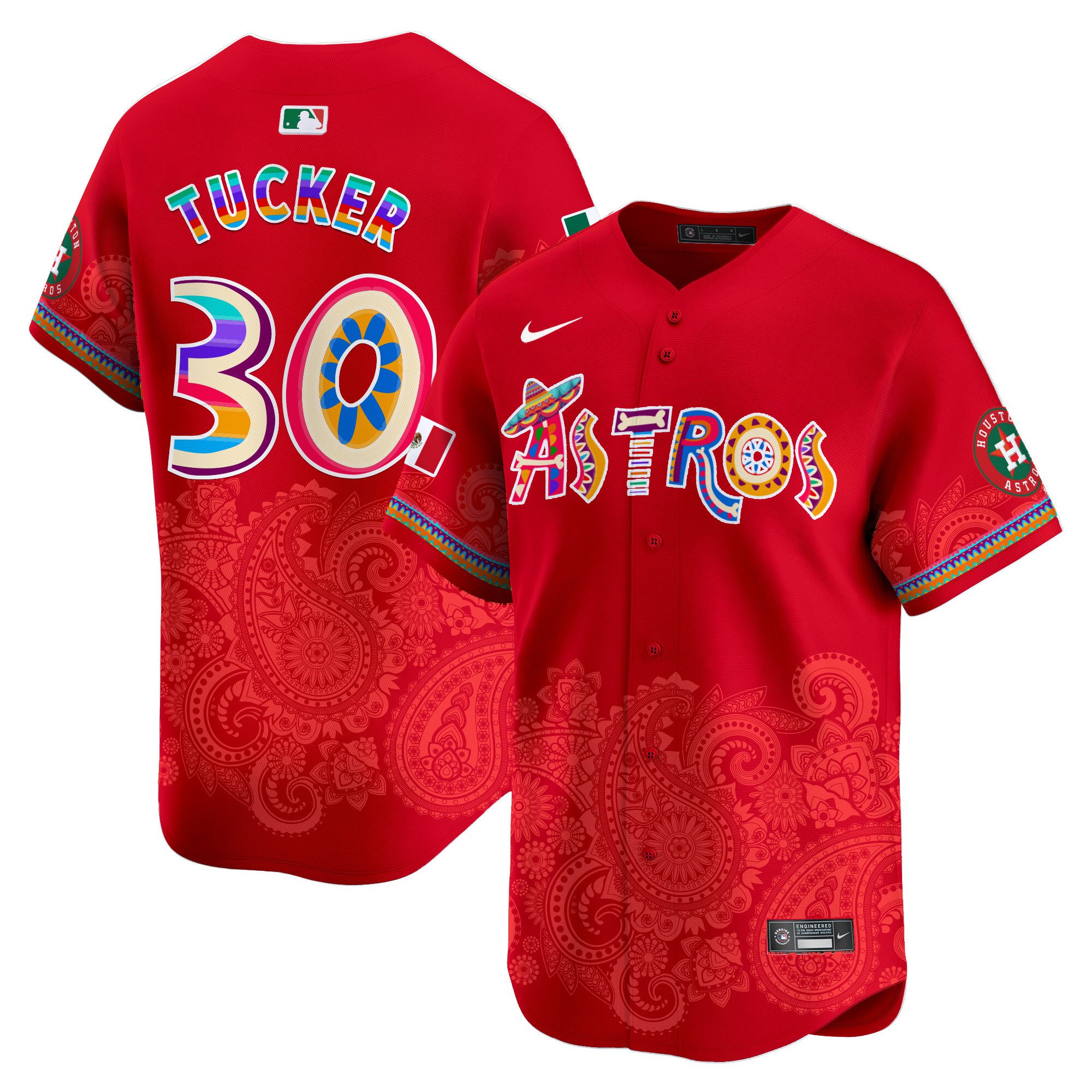 Men's Kyle Tucker Houston Astros Paisley Mexico Vapor Premier Limited Red Jersey - Printed