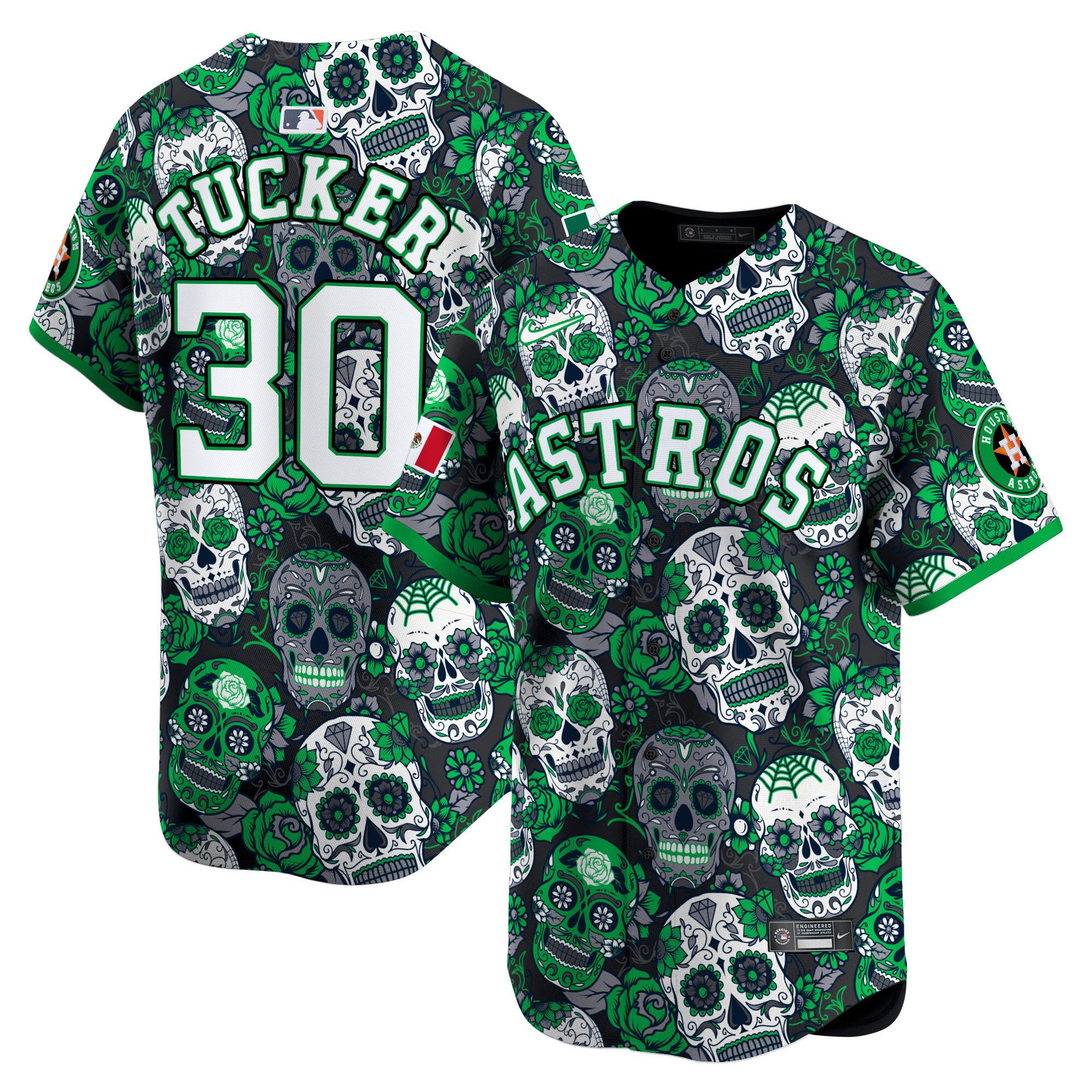 Men's Kyle Tucker Houston Astros Sugar Skull Mexico Vapor Premier Limited Green Jersey - Printed