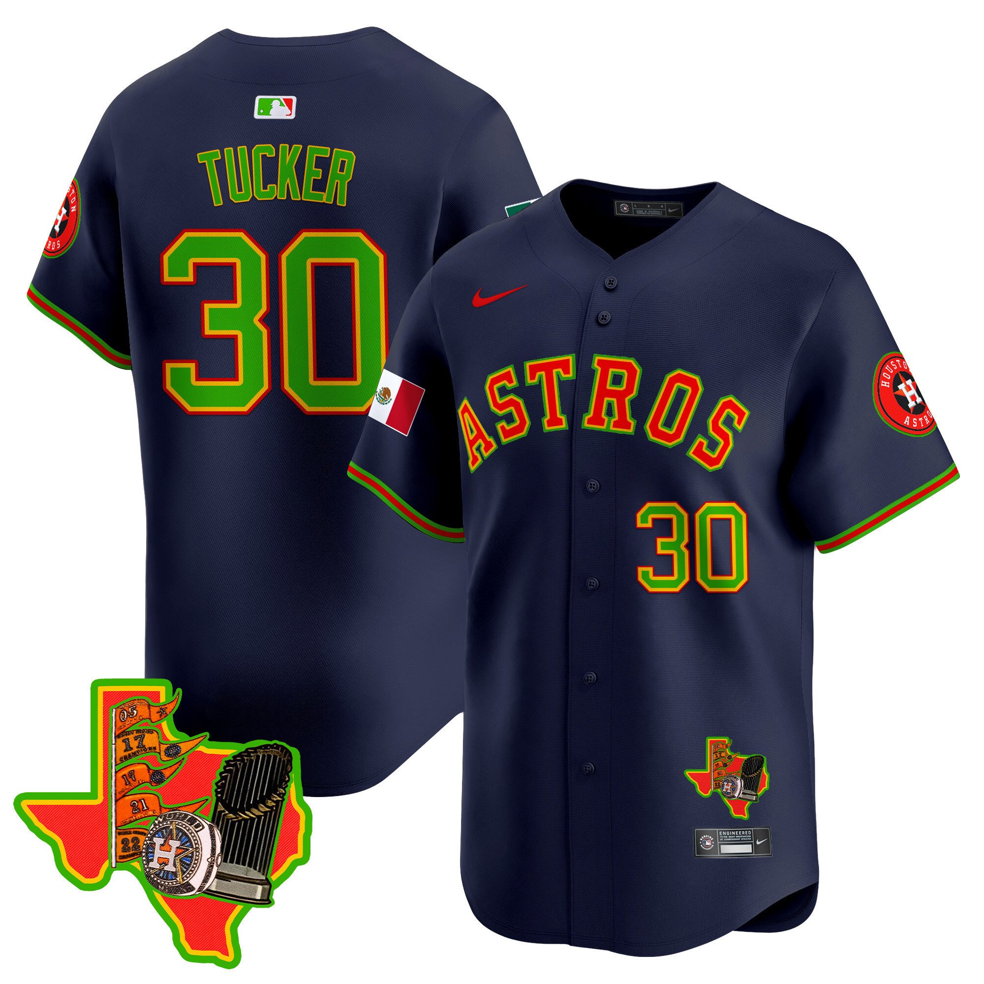 Men's Kyle Tucker Houston Astros The Loteria Vapor Premier Limited Navy Jersey - All Stitched
