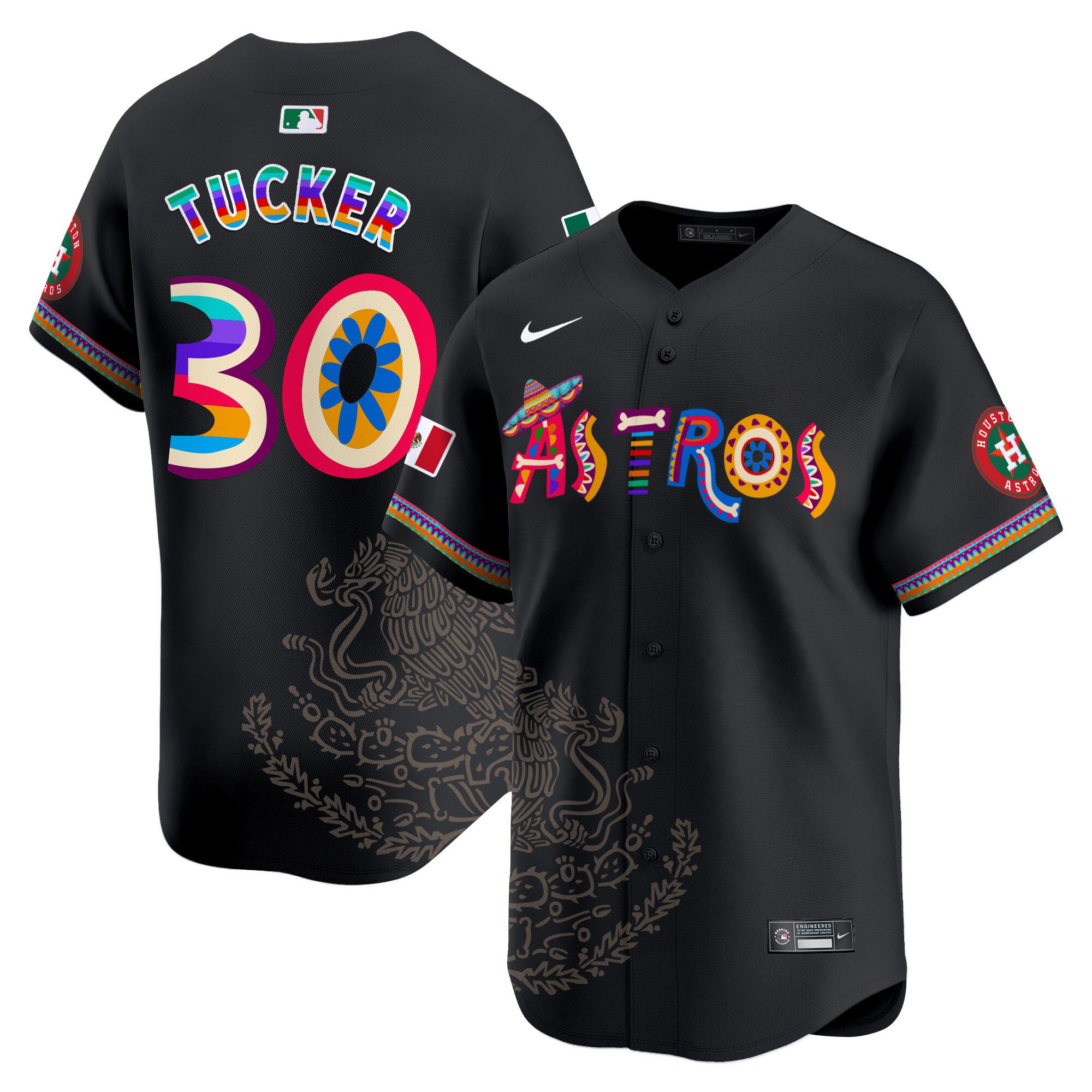 Men's Kyle Tucker Houston Astros Viva Mexico Heritage Vapor Premier Limited Black Jersey - Printed