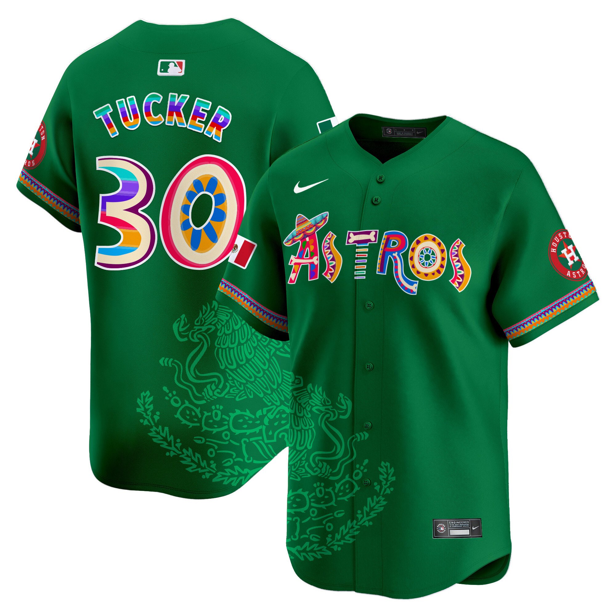 Men's Kyle Tucker Houston Astros Viva Mexico Heritage Vapor Premier Limited Green Jersey - Printed