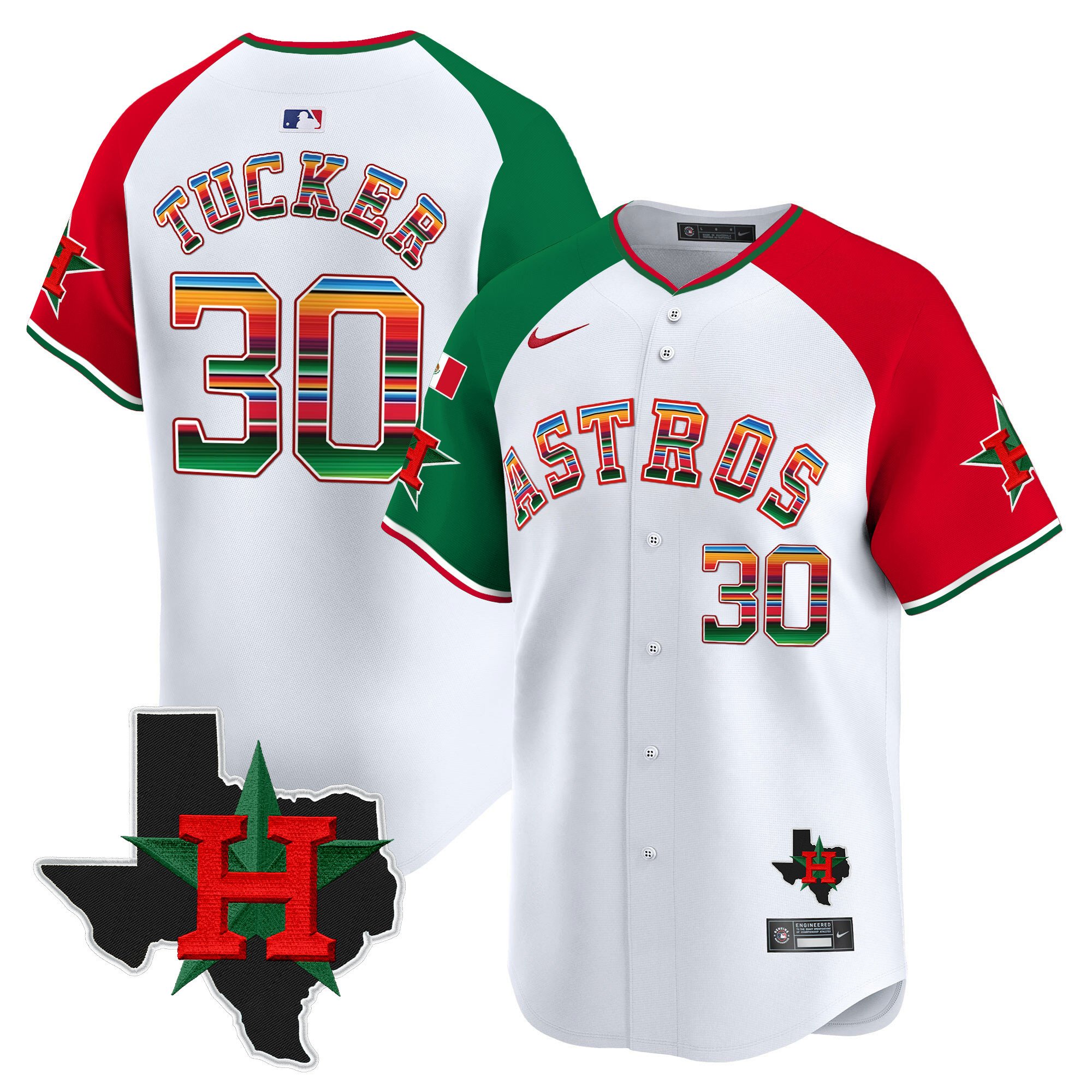 Men's Kyle Tucker Mexico Texas Patch Vapor Premier Limited Alternate Houston Astros Jersey V2 - All Stitched