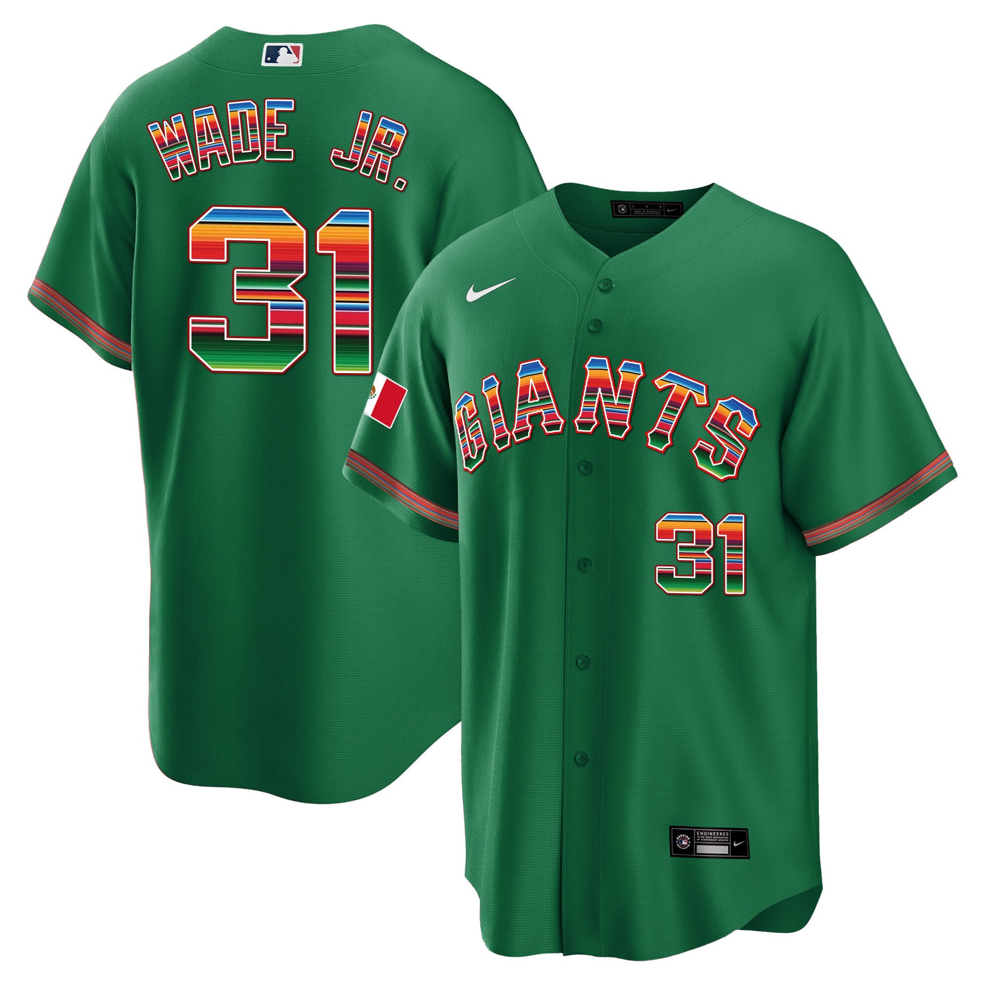 Men's LaMonte Wade Jr. San Francisco Giants Mexico Cool Base Limited Green Jersey - All Stitched