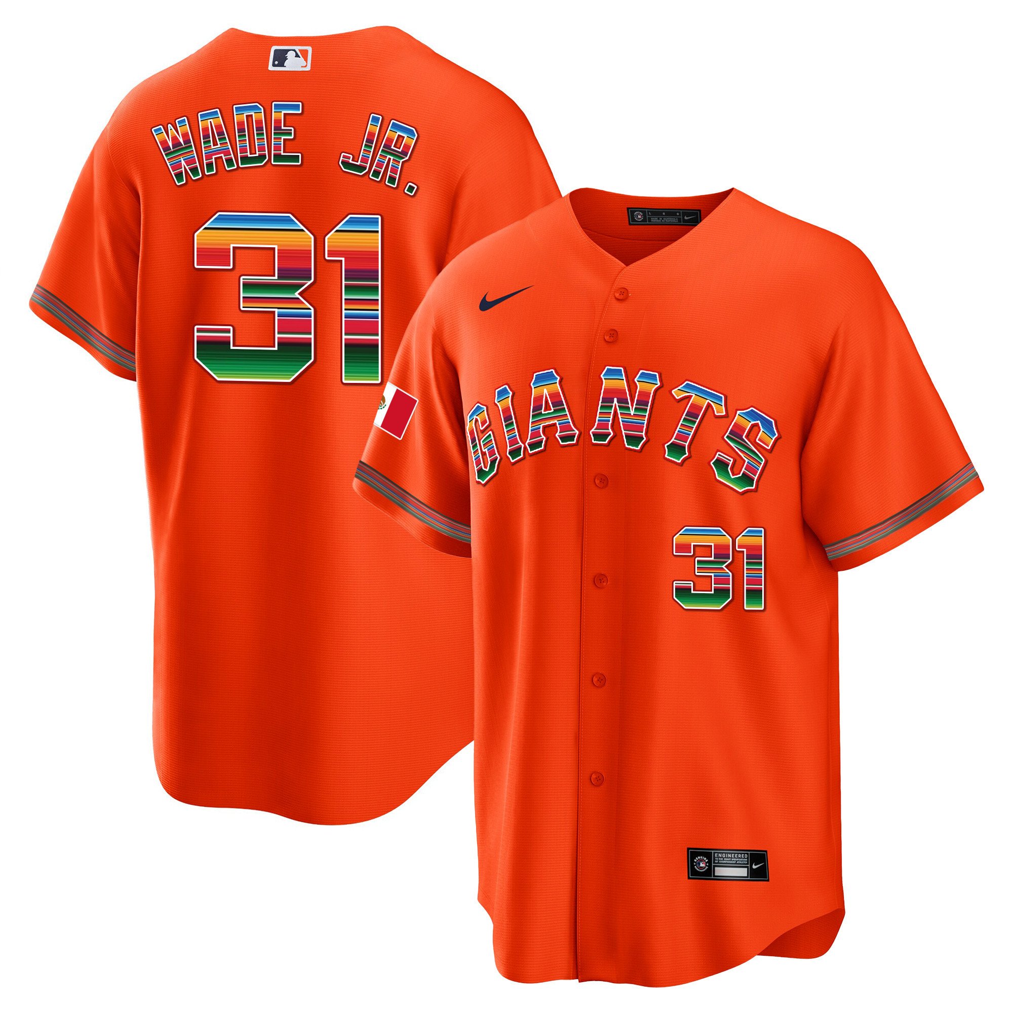 Men's LaMonte Wade Jr. San Francisco Giants Mexico Cool Base Limited Orange Jersey - All Stitched