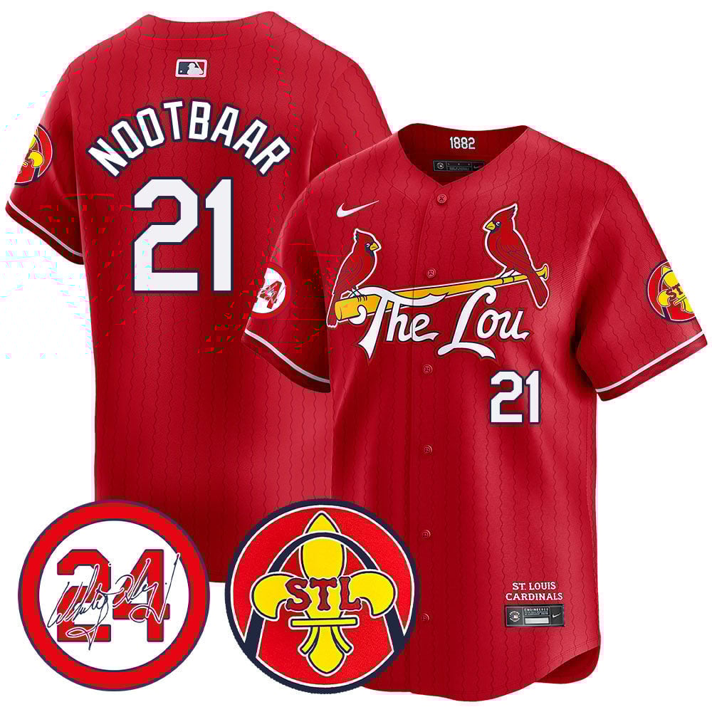 Men's Lars Nootbaar St. Louis Cardinals 2024 City Connect Whitey Herzog Patch Vapor Premier Limited Red Jersey V2 - All Stitched