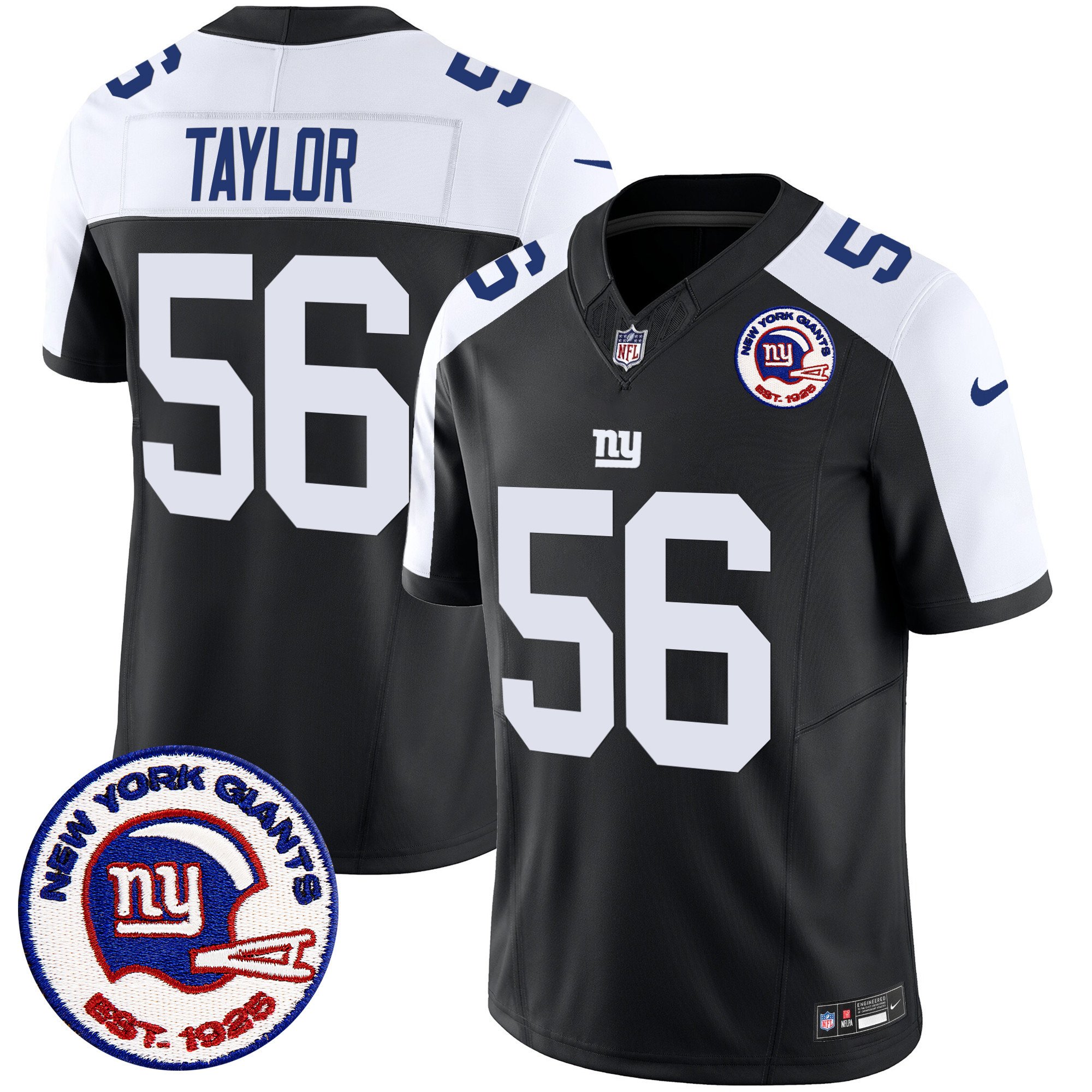 Men's Lawrence Taylor San Francisco Giants Est 1925 Patch Vapor Limited Black Alternate Jersey - All Stitched