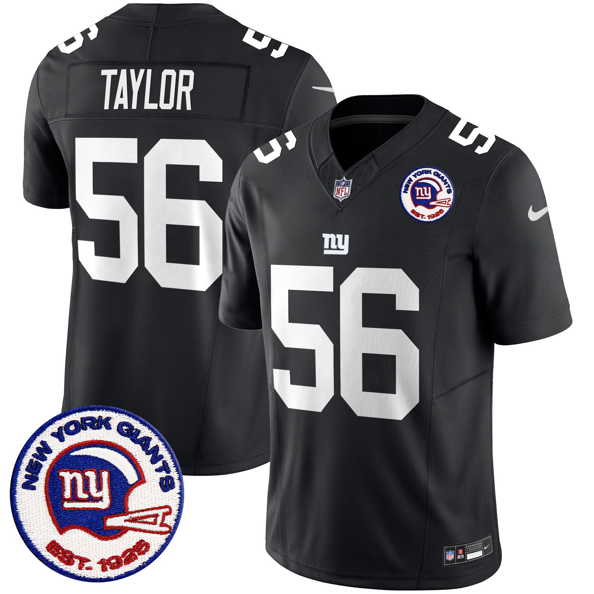 Men's Lawrence Taylor San Francisco Giants Est 1925 Patch Vapor Limited Black Jersey - All Stitched