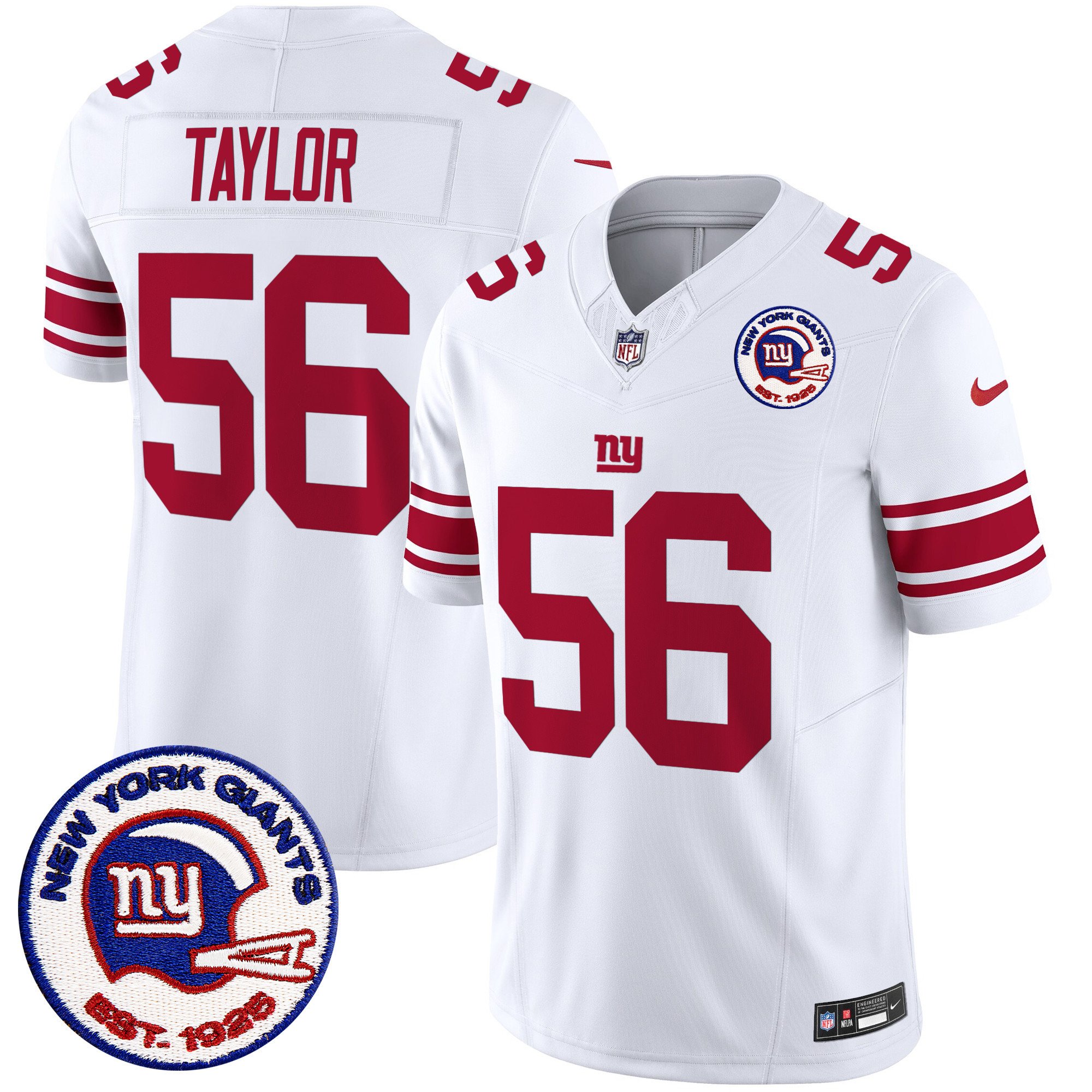 Men's Lawrence Taylor San Francisco Giants Est 1925 Patch Vapor Limited White Jersey - All Stitched