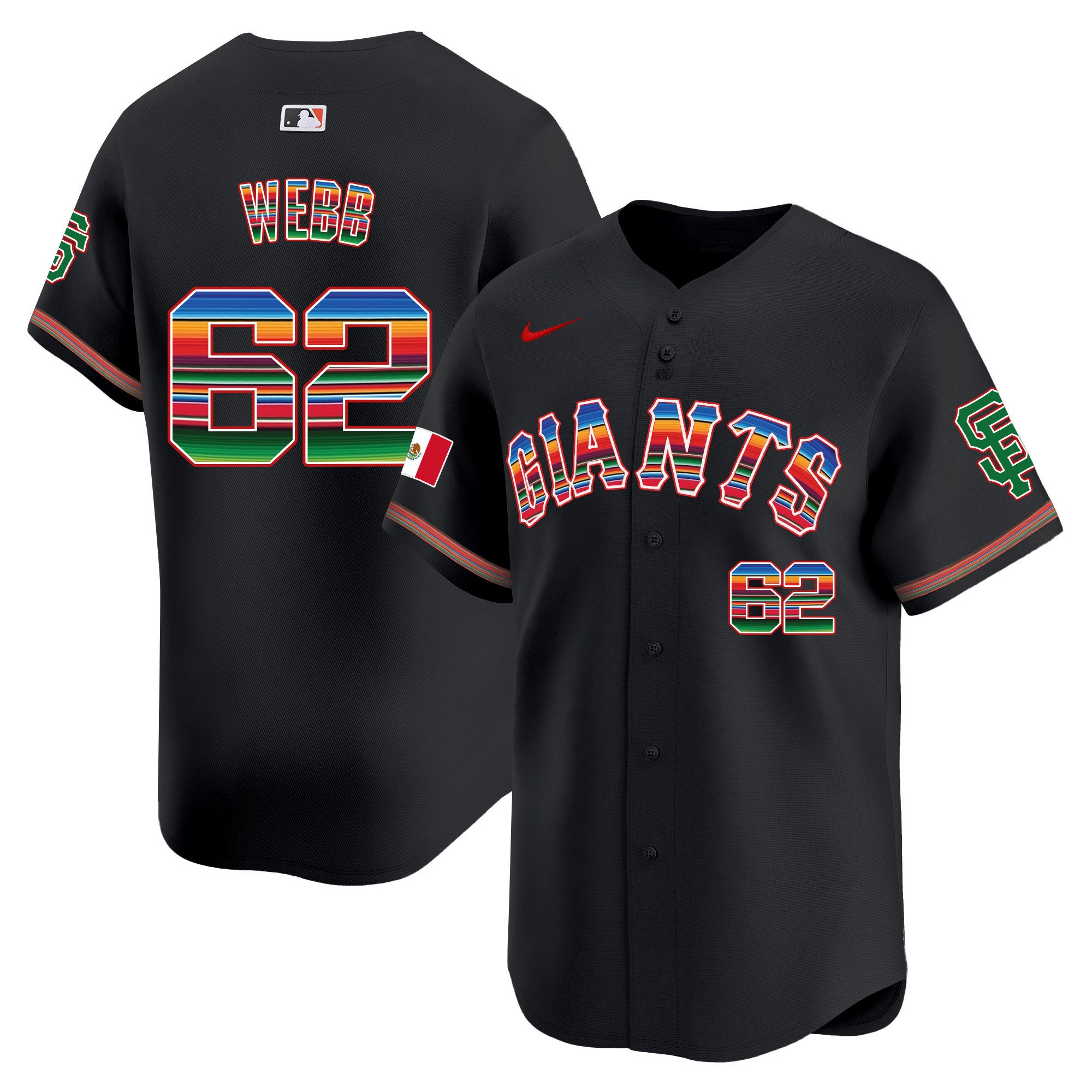 Men's Logan Webb San Francisco Giants Mexico Vapor Premier Limited Black Jersey - All Stitched