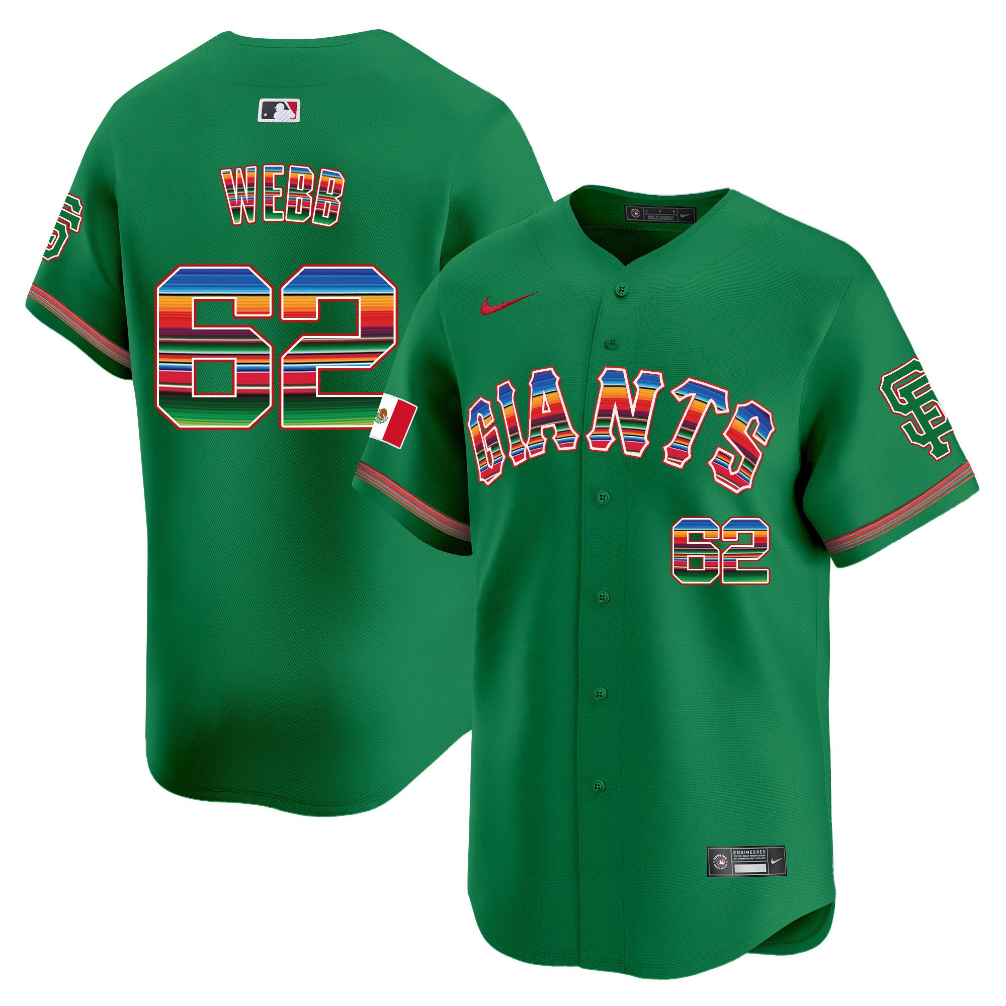 Men's Logan Webb San Francisco Giants Mexico Vapor Premier Limited Green Jersey - All Stitched