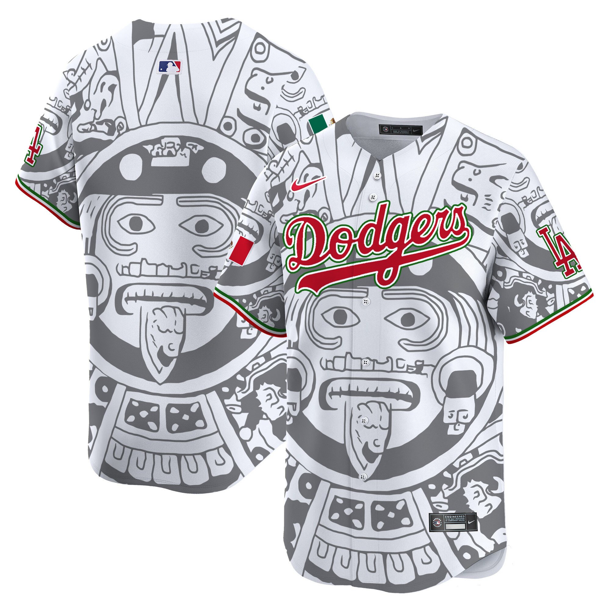 Men's Los Angeles Dodgers Aztec Mexico Vapor Premier Limited White Jersey - Printed