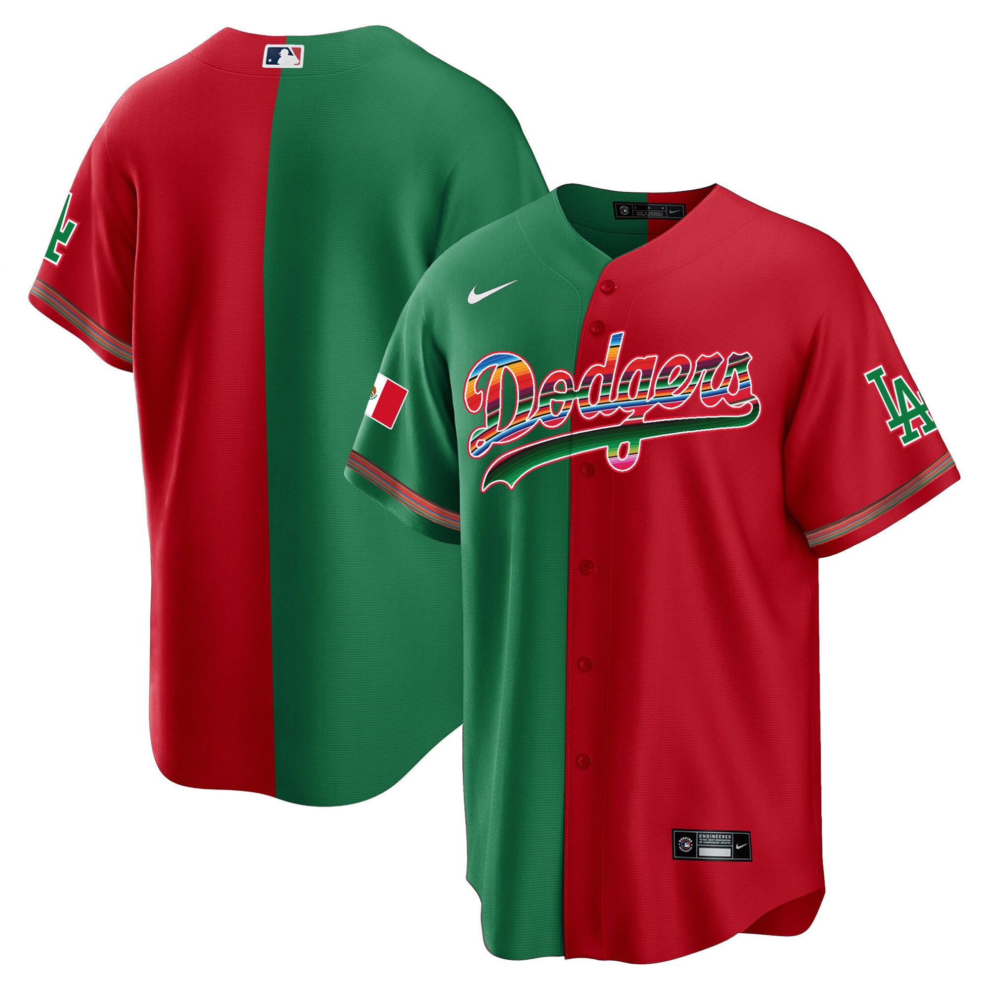 Men's Los Angeles Dodgers Mexico Cool Base Limited Split Jersey - All Stitched