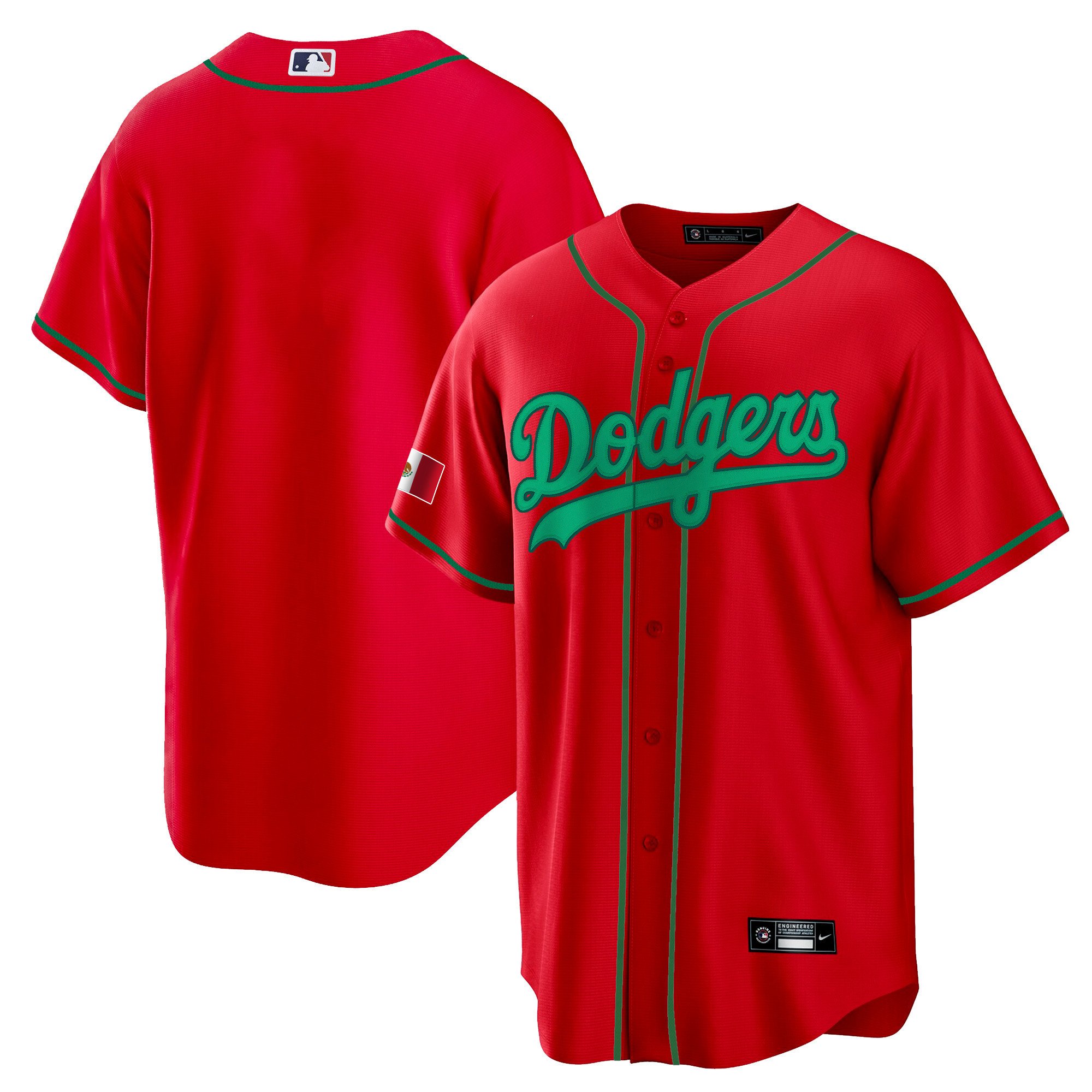 Men's Los Angeles Dodgers Mexico Cool Base Red Jersey - All Stitched