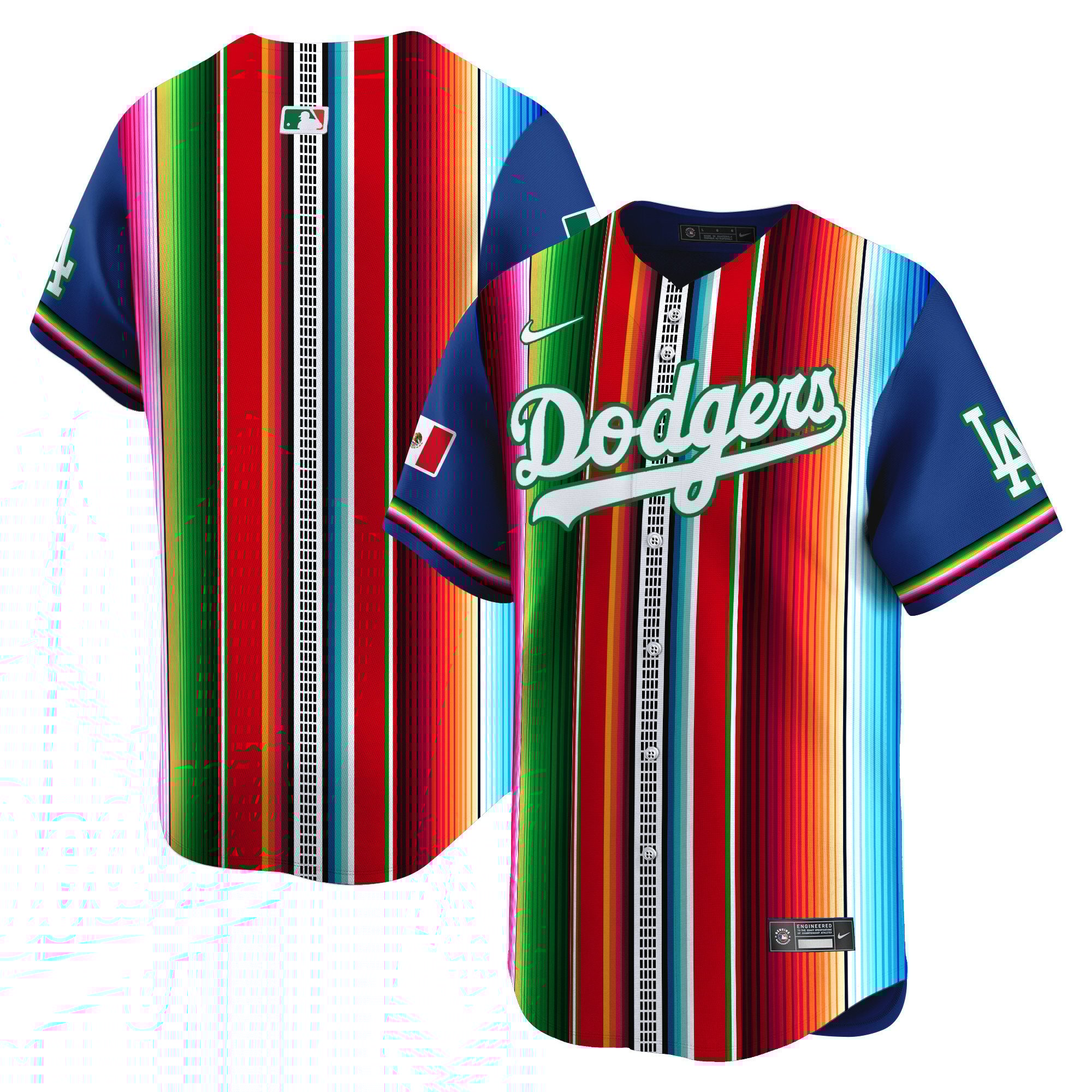 Men's Los Angeles Dodgers Serape Pattern Mexico Vapor Premier Limited Royal Jersey V2 - Printed