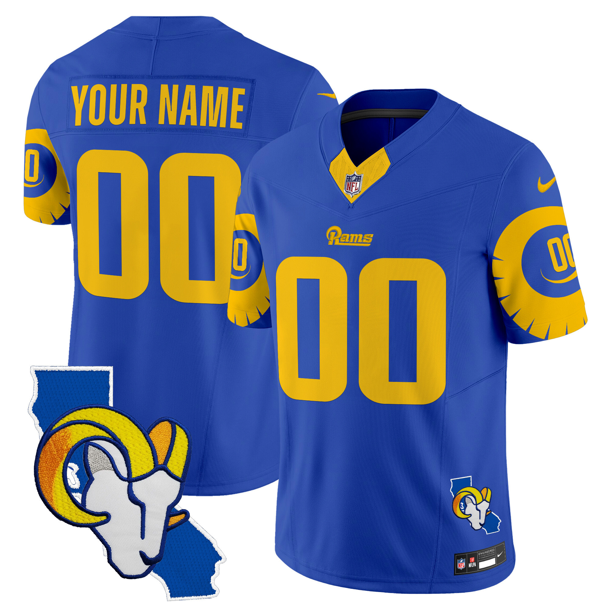 Men's Los Angeles Rams Special Vapor Limited Custom Royal Jersey V2 - All Stitched
