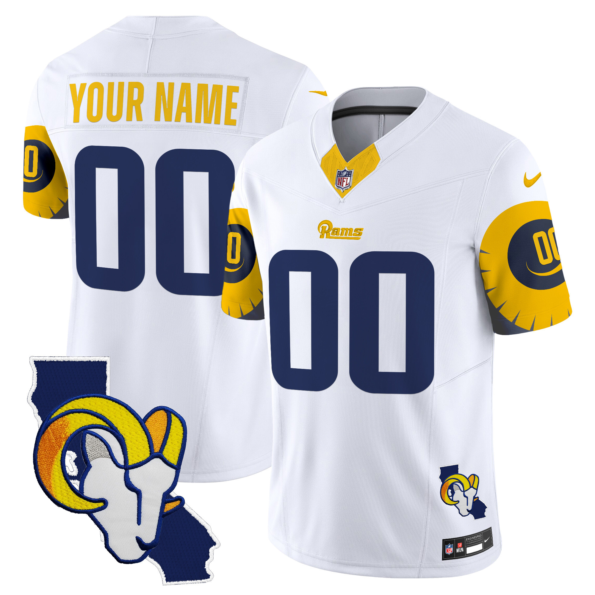 Men's Los Angeles Rams Special Vapor Limited Custom White Jersey V2 - All Stitched