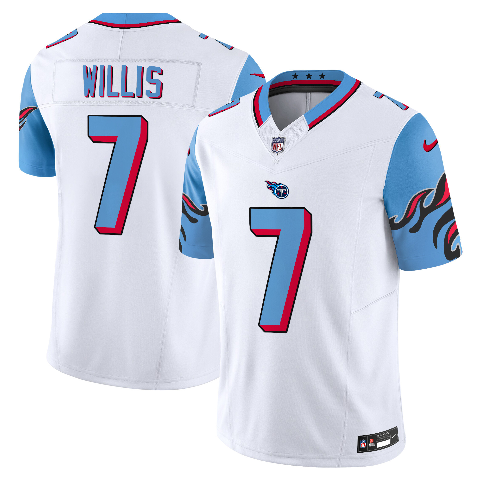 Men's Malik Willis Tennessee Titans Special Vapor Limited Blue Sleeves Jersey - All Stitched
