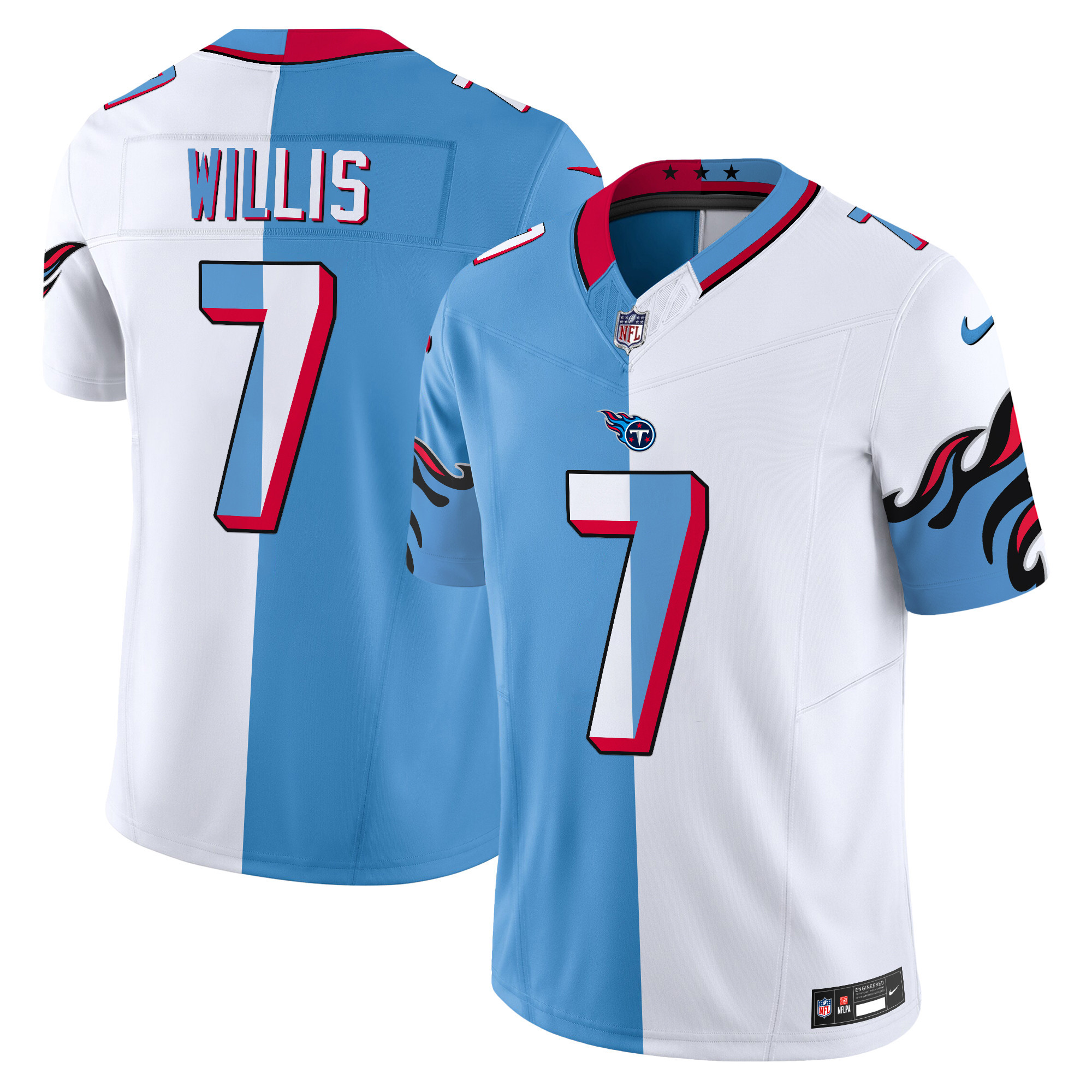 Men's Malik Willis Tennessee Titans Special Vapor Limited Split Jersey - All Stitched