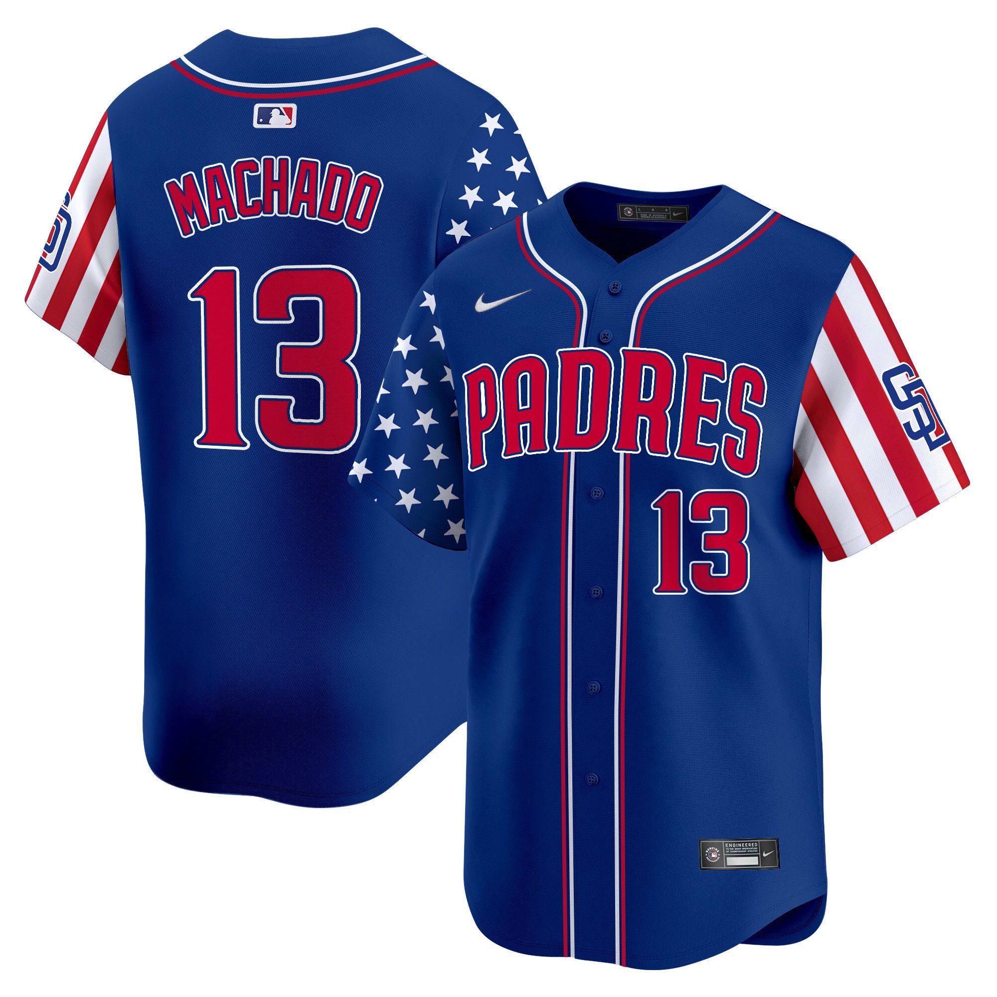 Men's Manny Machado San Diego Padres 2024 Independence Day Vapor Premier Limited Royal Jersey - All Stitched