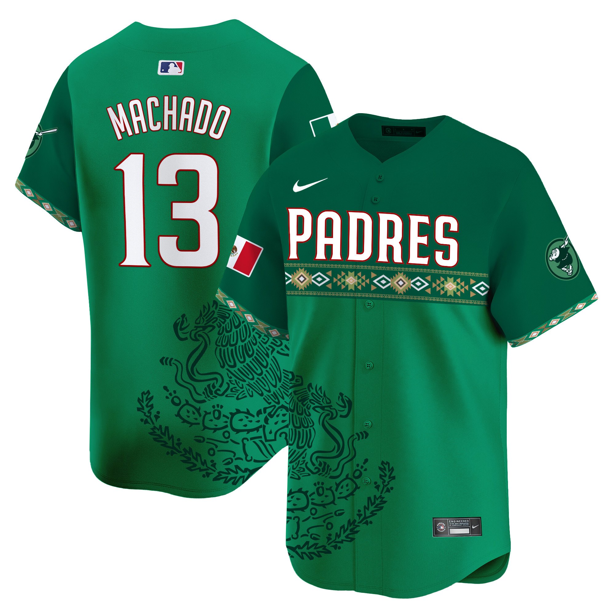 Men's Manny Machado San Diego Padres Mexico Vapor Premier Limited Green Jersey - Printed