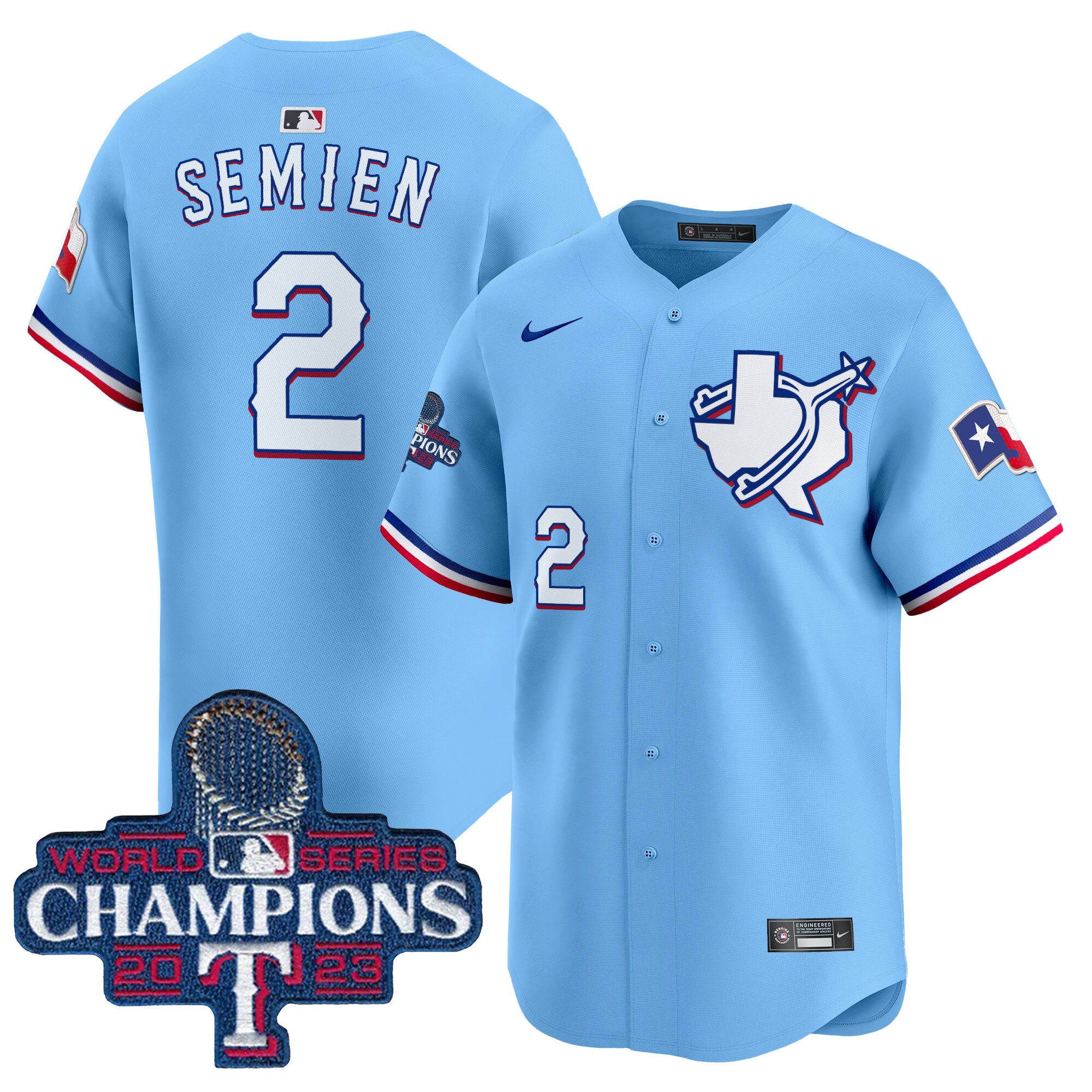 Men's Marcus Semien Texas Rangers World Series Champions Vapor Premier Limited Blue Jersey V3 - All Stitched