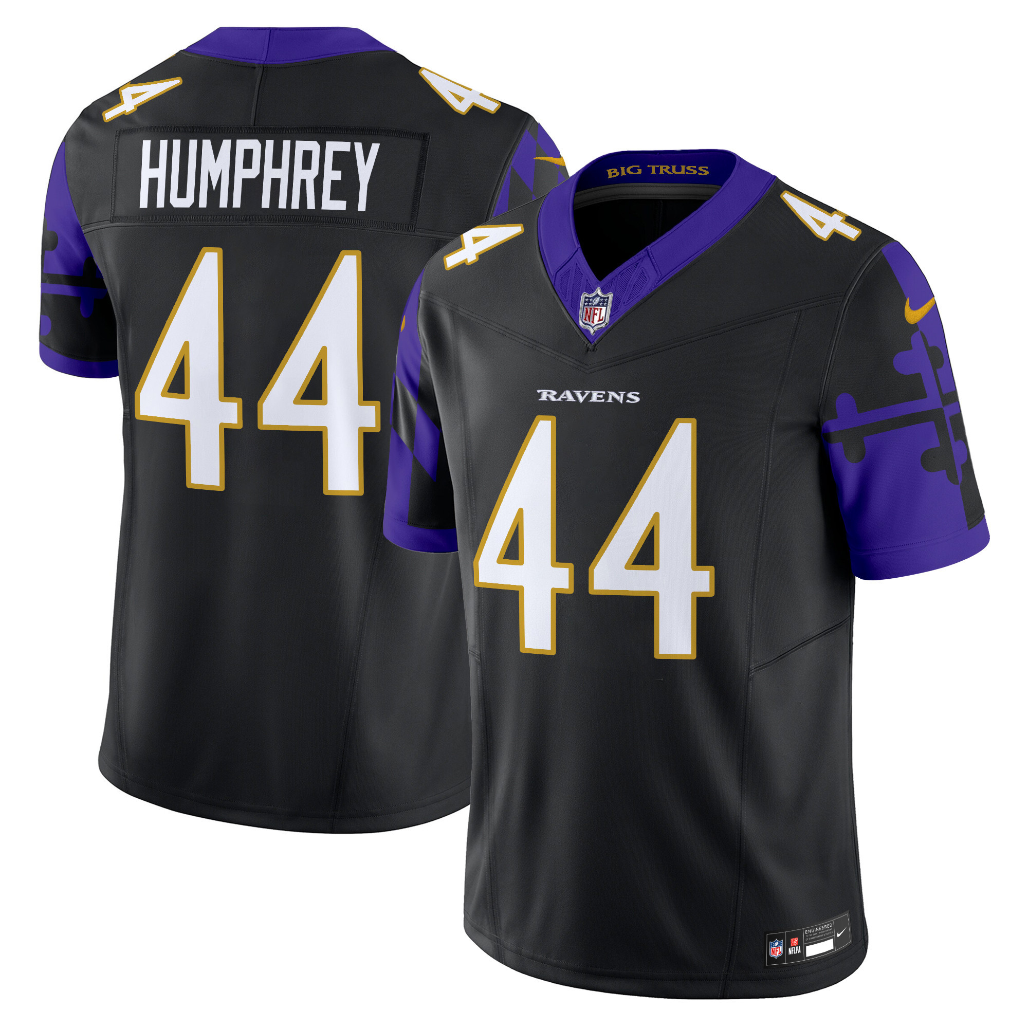 Men's Marlon Humphrey Baltimore Ravens Maryland Flag Vapor Limited Black Jersey - All Stitched