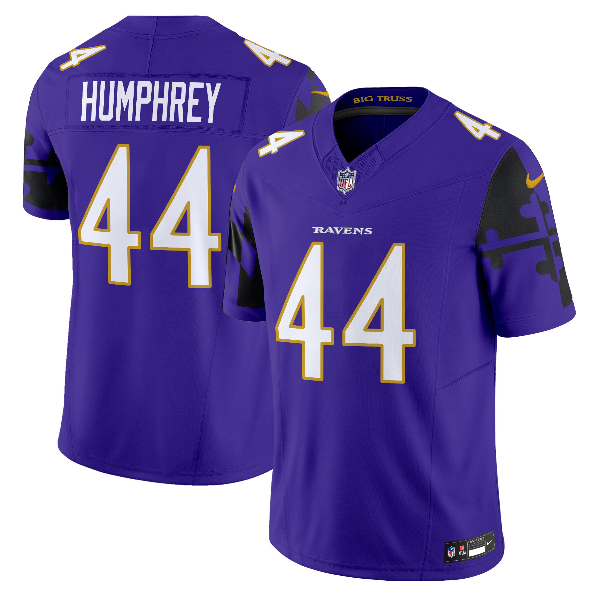 Men's Marlon Humphrey Baltimore Ravens Maryland Flag Vapor Limited Purple Jersey - All Stitched