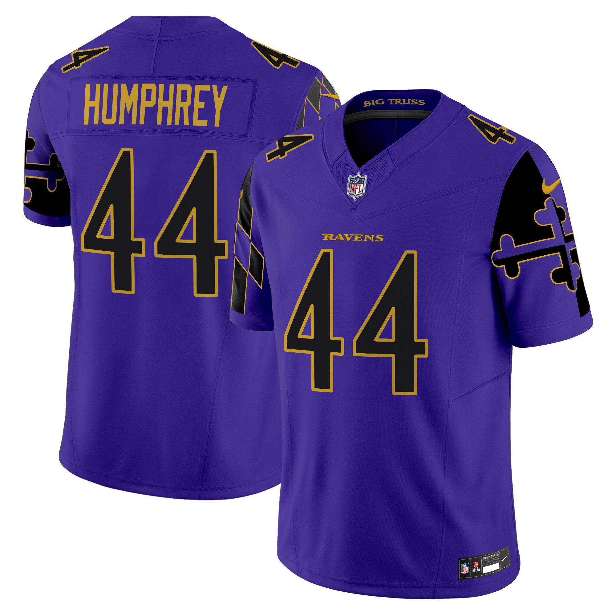 Men's Marlon Humphrey Baltimore Ravens Maryland Flag Vapor Limited Purple Limited Jersey - All Stitched