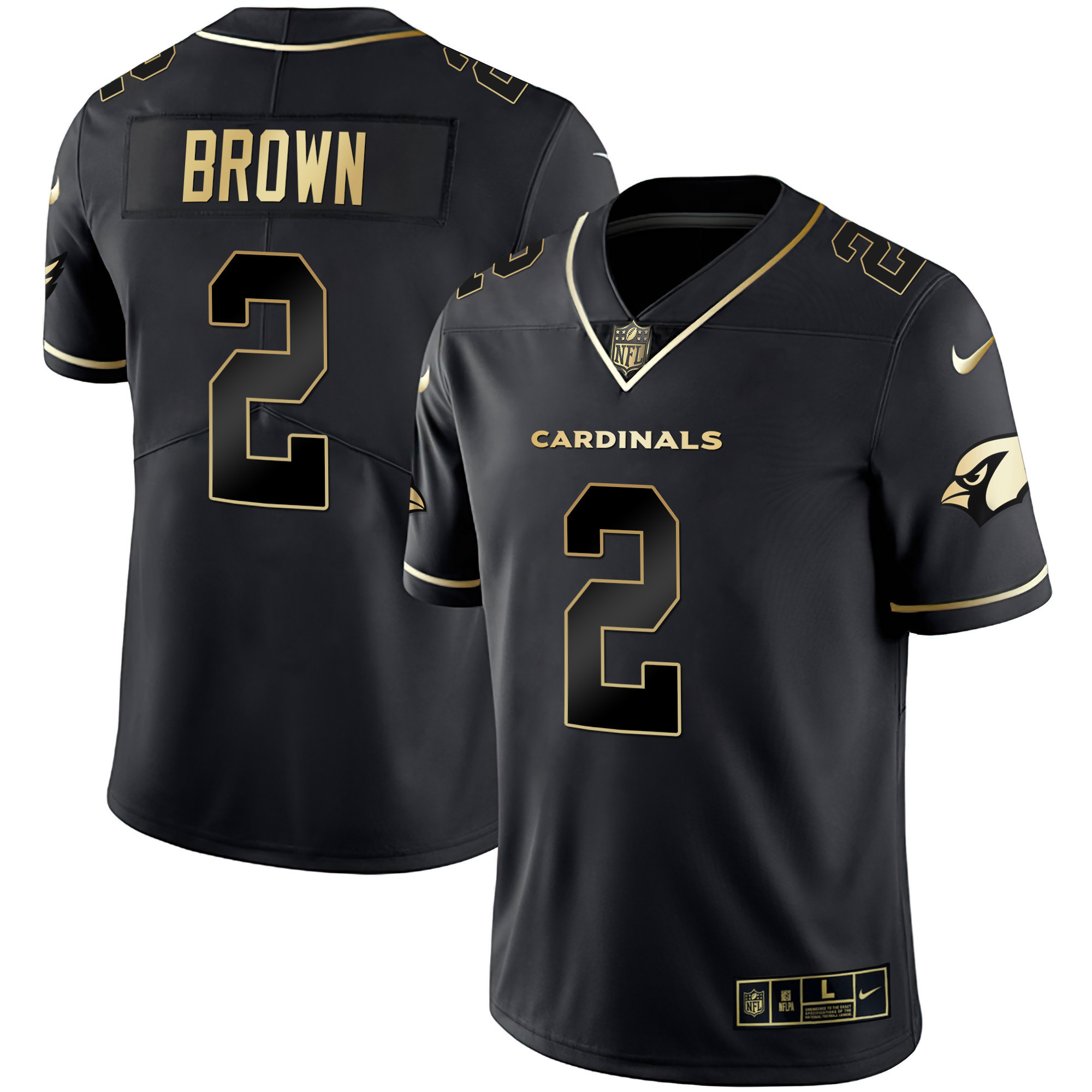 Men's Marquise Brown Arizona Cardinals Black Gold & White Gold Vapor Limited Black Gold Jersey - All Stitched