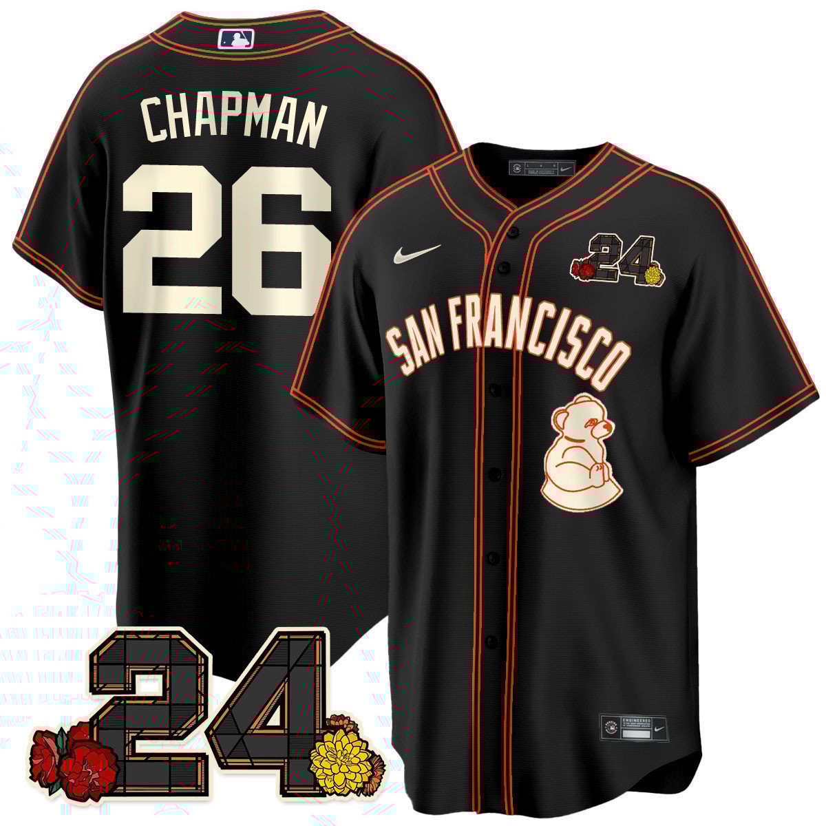 Men's Matt Chapman San Francisco Giants 2024 Willie Mays Patch Vapor Premier Limited Black Limited Jersey V2 - All Stitched