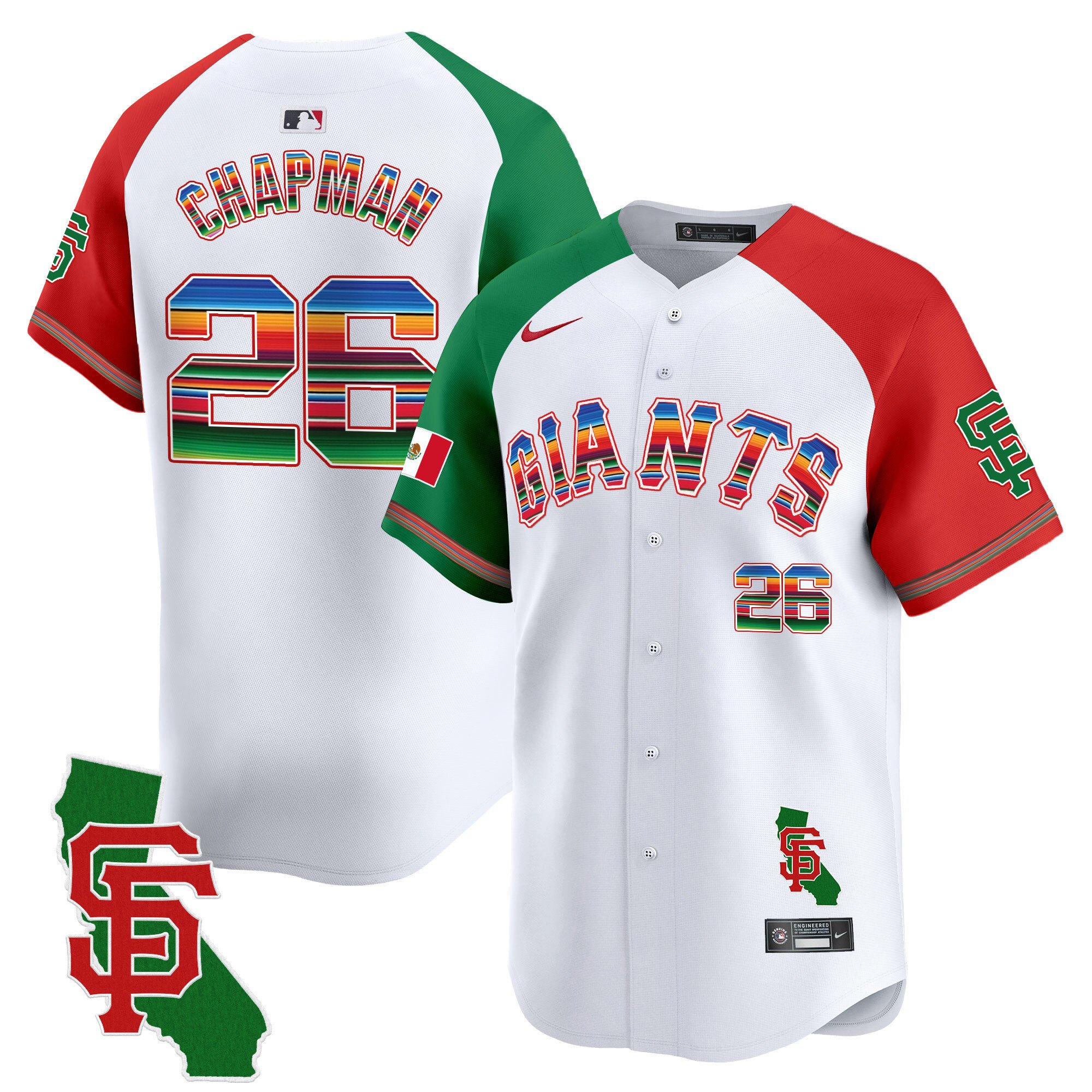 Men's Matt Chapman San Francisco Giants Mexico California Patch Vapor Premier Limited Alternate Jersey - All Stitched