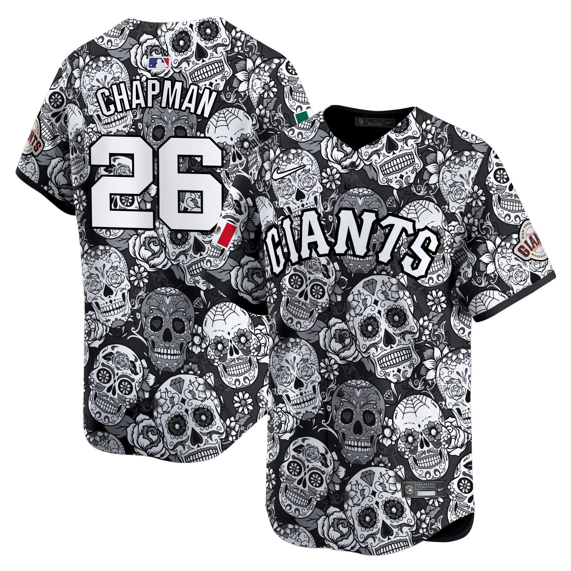 Men's Matt Chapman San Francisco Giants Sugar Skull Mexico Vapor Premier Limited Black Jersey - Printed