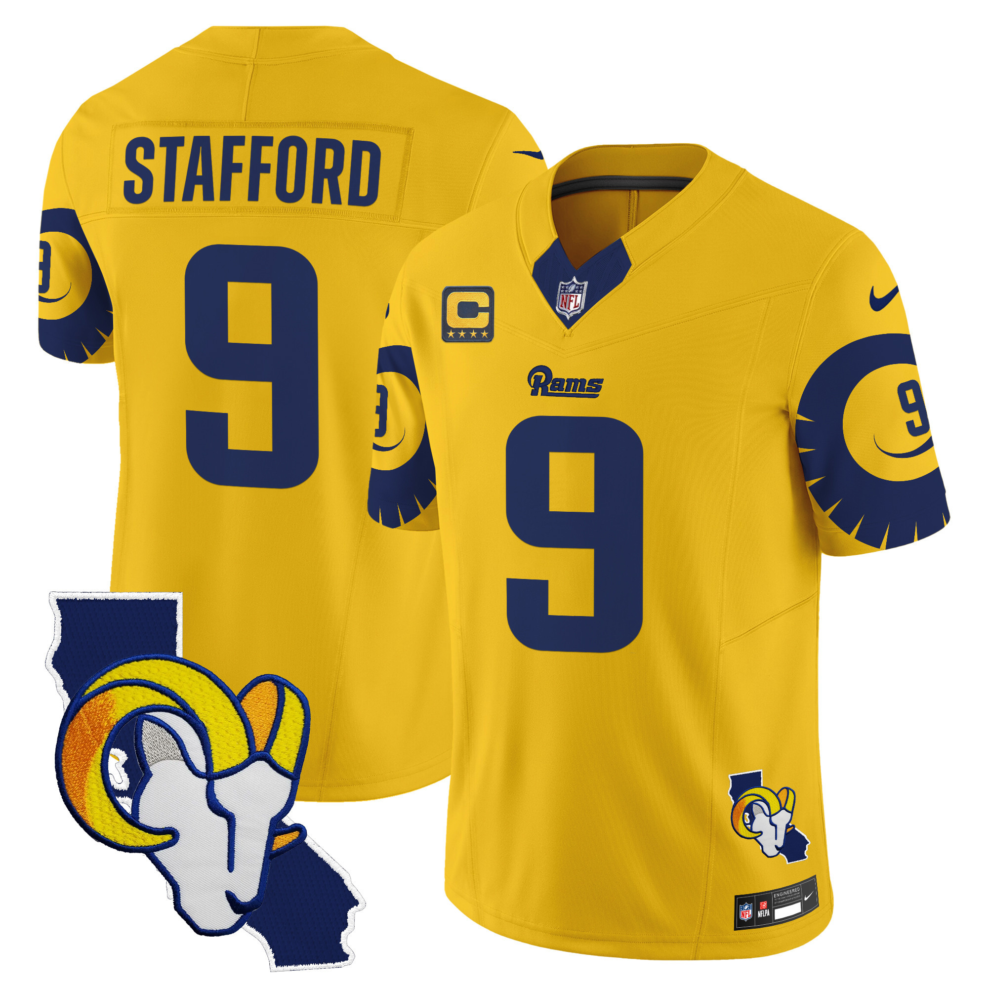 Men's Matthew Stafford Los Angeles Rams Special Vapor Limited Gold Jersey V2 - All Stitched