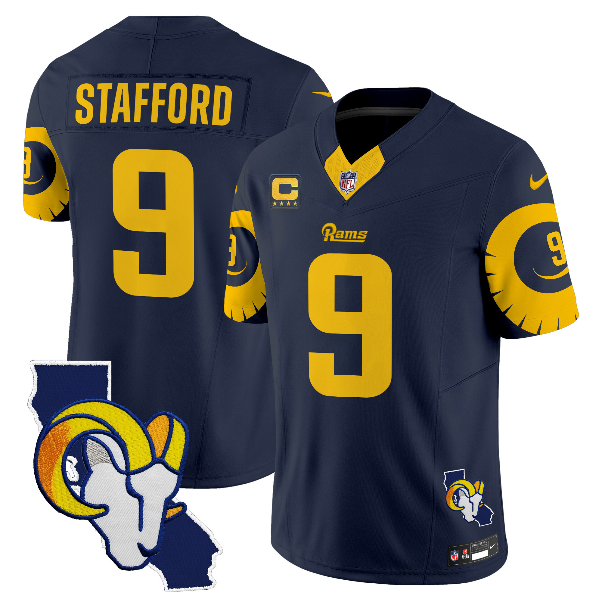 Men's Matthew Stafford Los Angeles Rams Special Vapor Limited Navy Jersey V2 - All Stitched