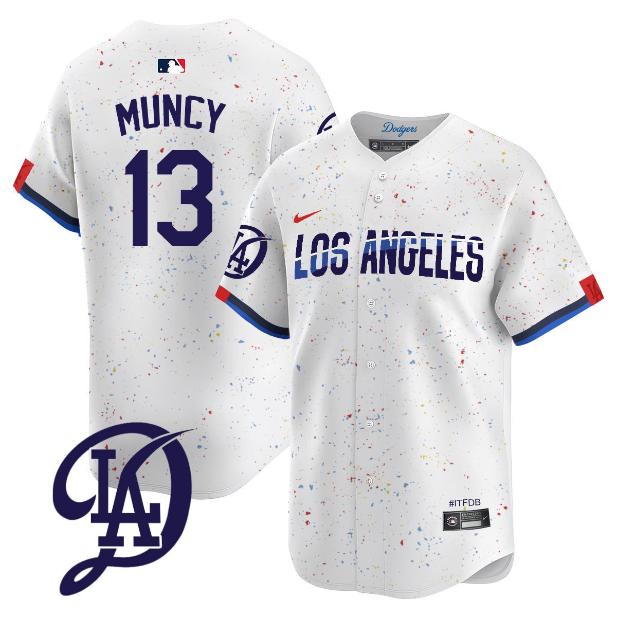 Men's Max Muncy Los Angeles Dodgers 2024 City Connect Vapor Premier Limited White Jersey - All Stitched