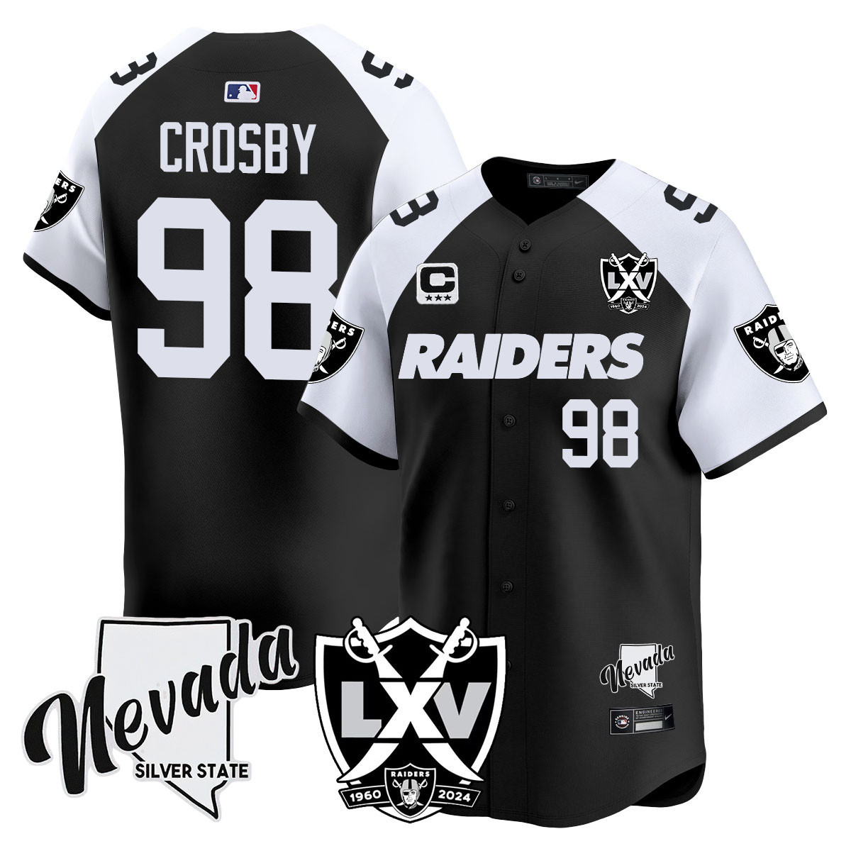 Men's Maxx Crosby Las Vegas Raiders 2024 Vapor Premier Limited Black Alternate Jersey - 65th Anniversary - All Stitched