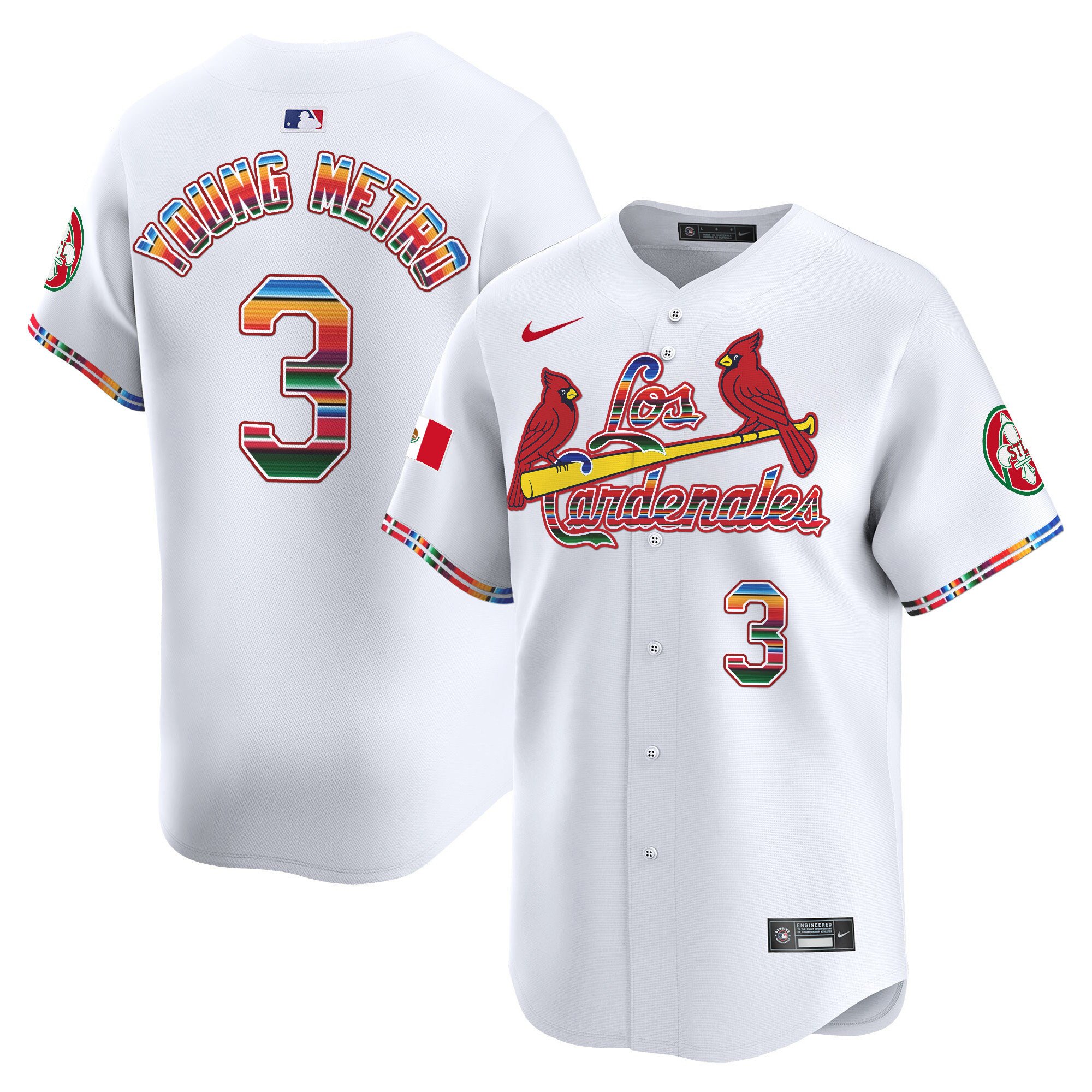 Men's Metro Boomin St. Louis Cardinals Fiesta Cardenales Vapor Premier Limited White Jersey - All Stitched