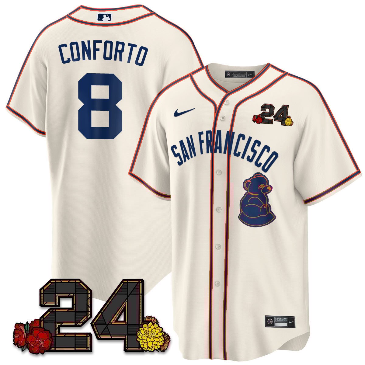 Men's Michael Conforto San Francisco Giants 2024 Willie Mays Patch Vapor Premier Limited Cream Jersey V2 - All Stitched
