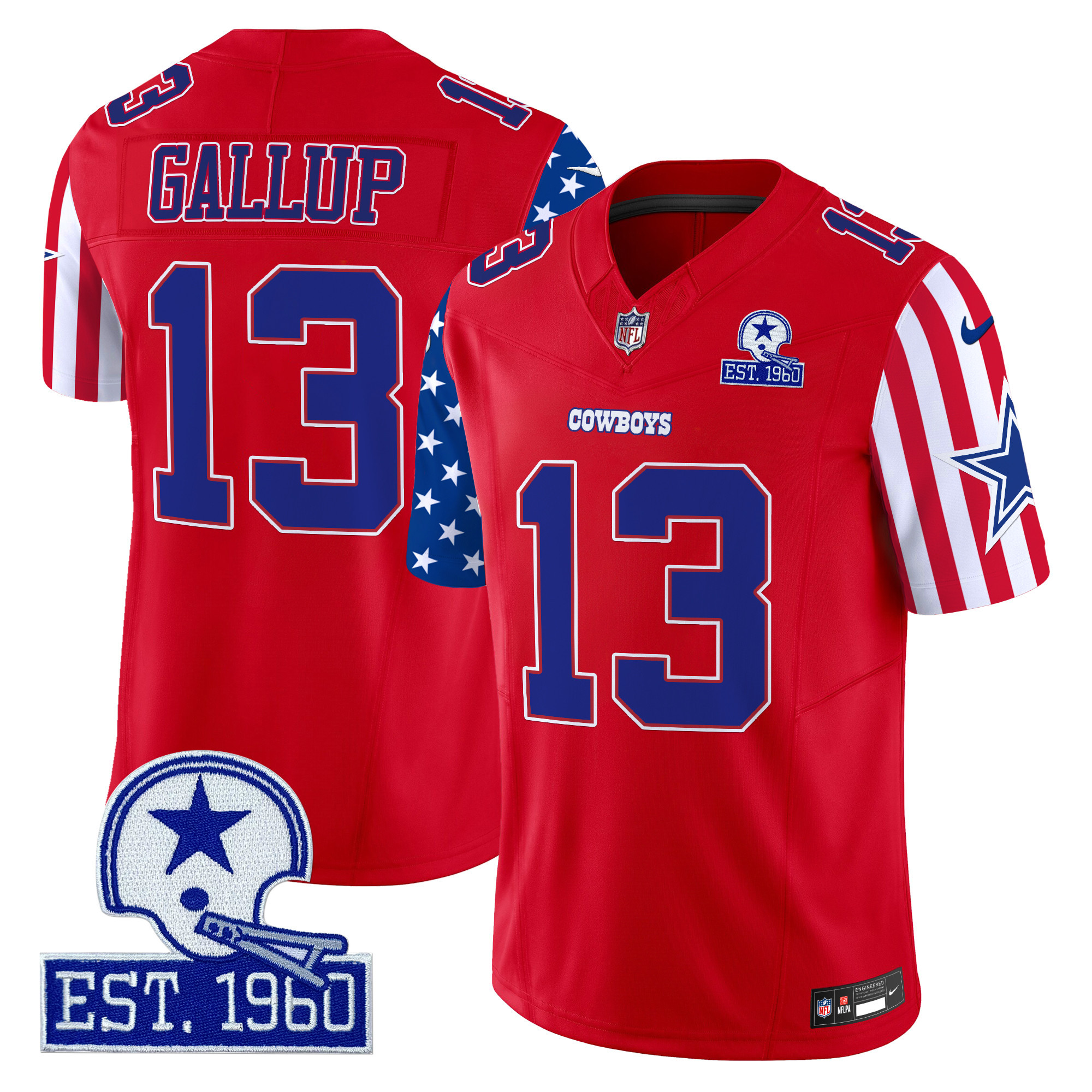 Men's Michael Gallup Dallas Cowboys American Style Vapor Limited Red Jersey - All Stitched