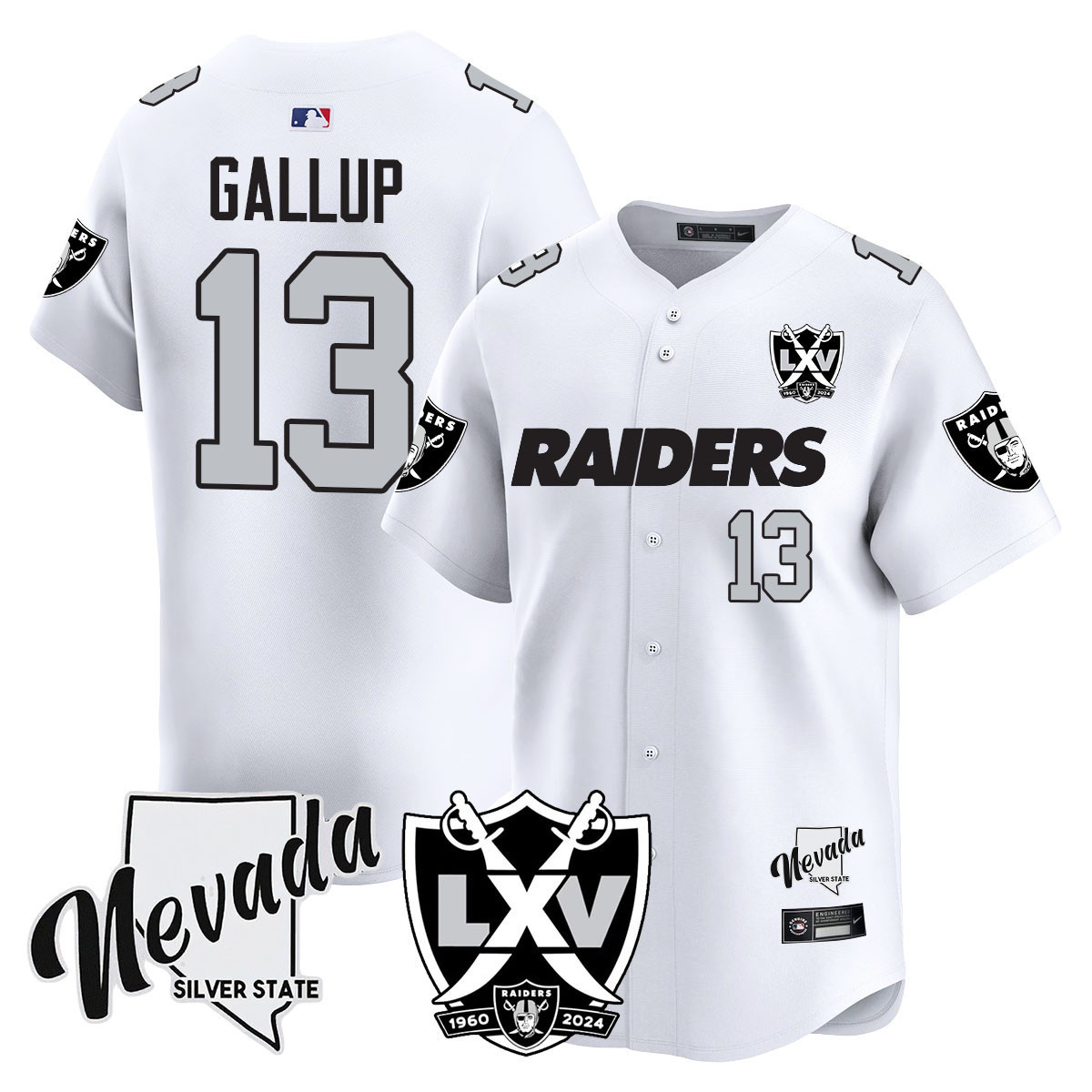 Men's Michael Gallup Las Vegas Raiders 2024 Vapor Premier Limited White Jersey - 65th Anniversary - All Stitched