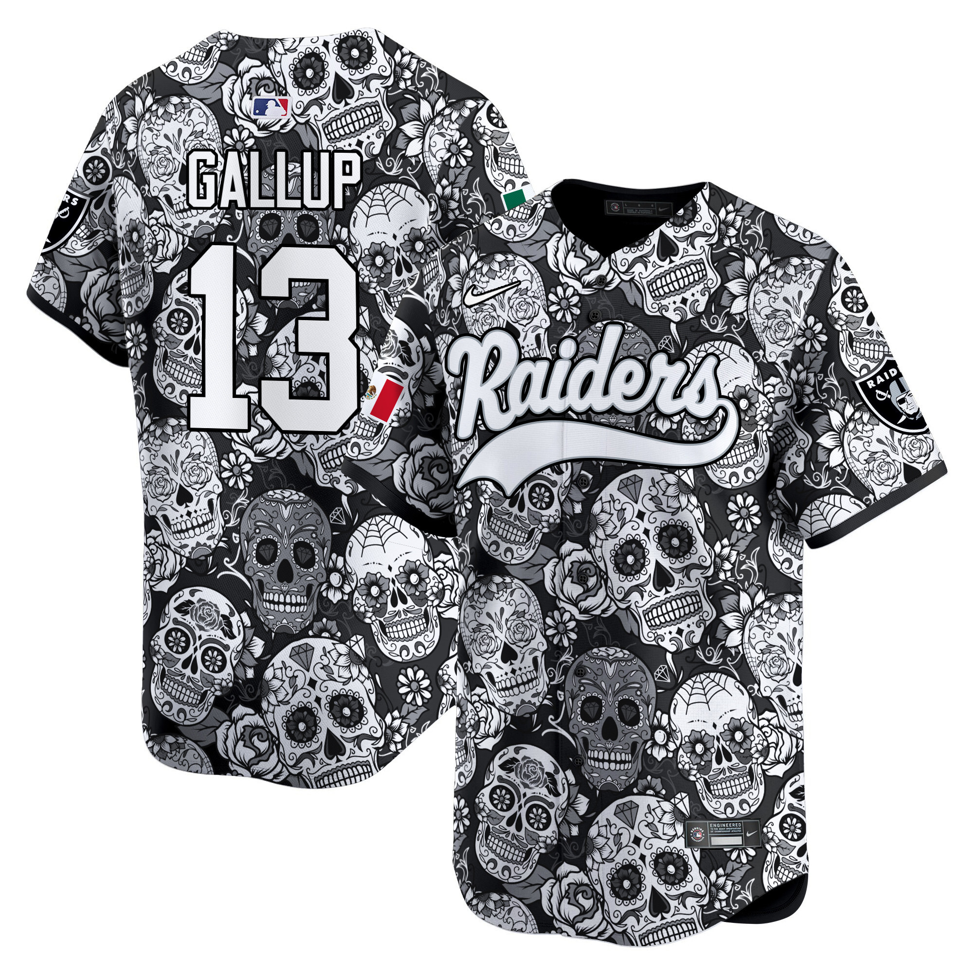 Men's Michael Gallup Las Vegas Raiders Sugar Skull Mexico Vapor Premier Limited Jersey - Printed