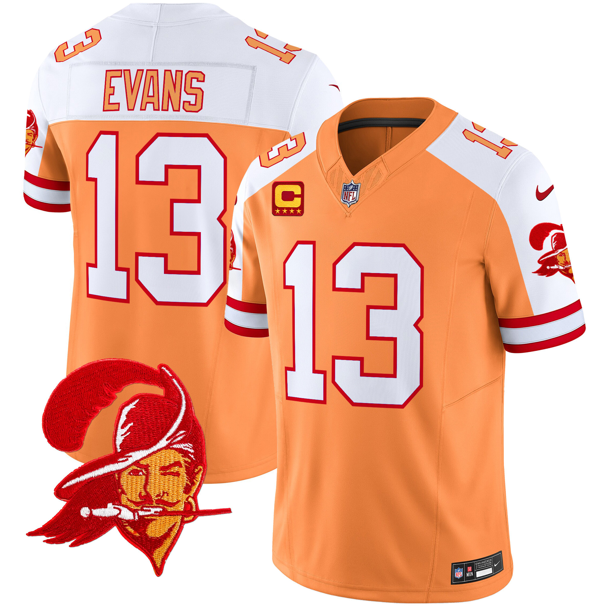 Men's Mike Evans Tampa Bay Buccaneers Throwback Vapor Limited Creamsicle Alternate Jersey V2 - All Stitched