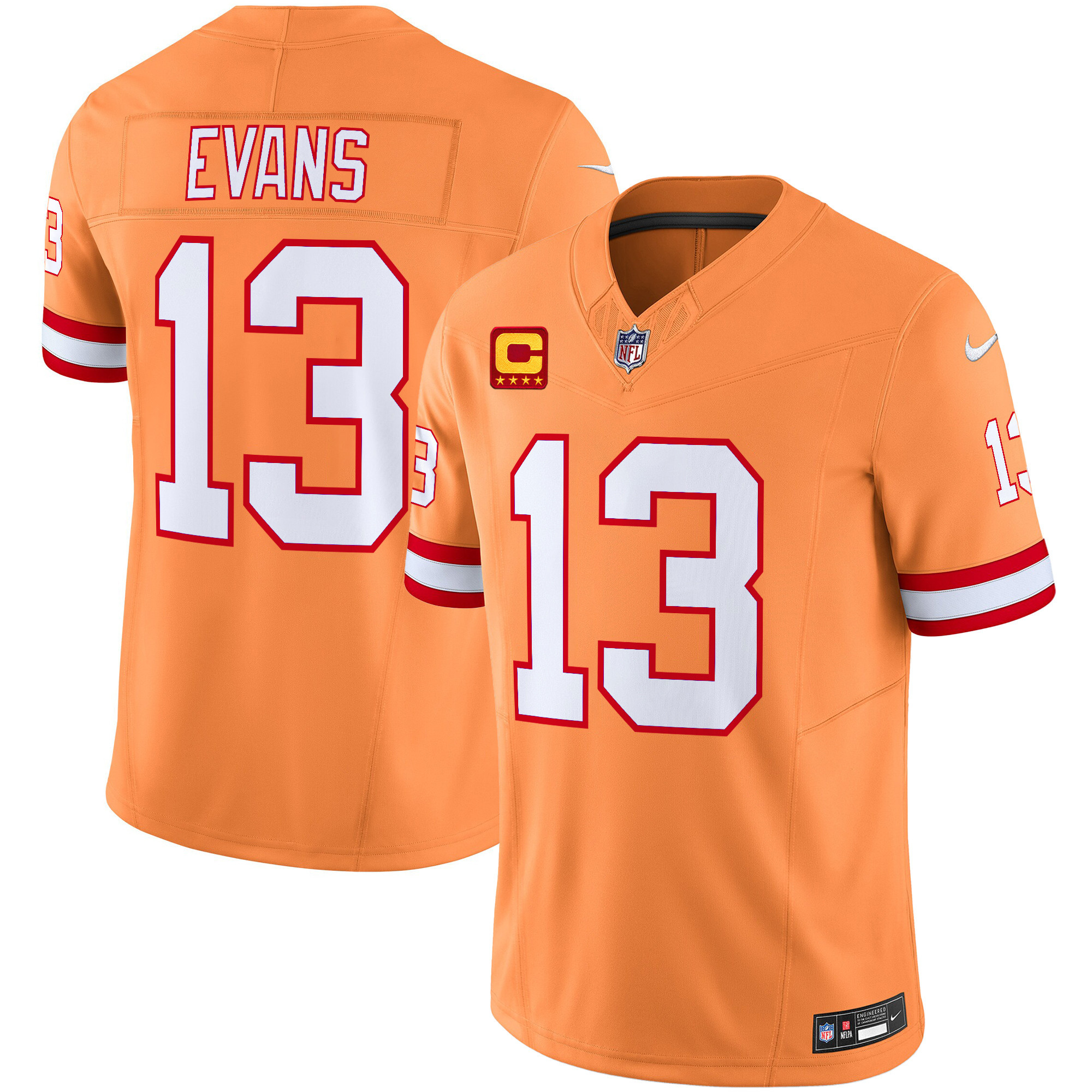 Men's Mike Evans Tampa Bay Buccaneers Throwback Vapor Limited Creamsicle Jersey V2 - All Stitched